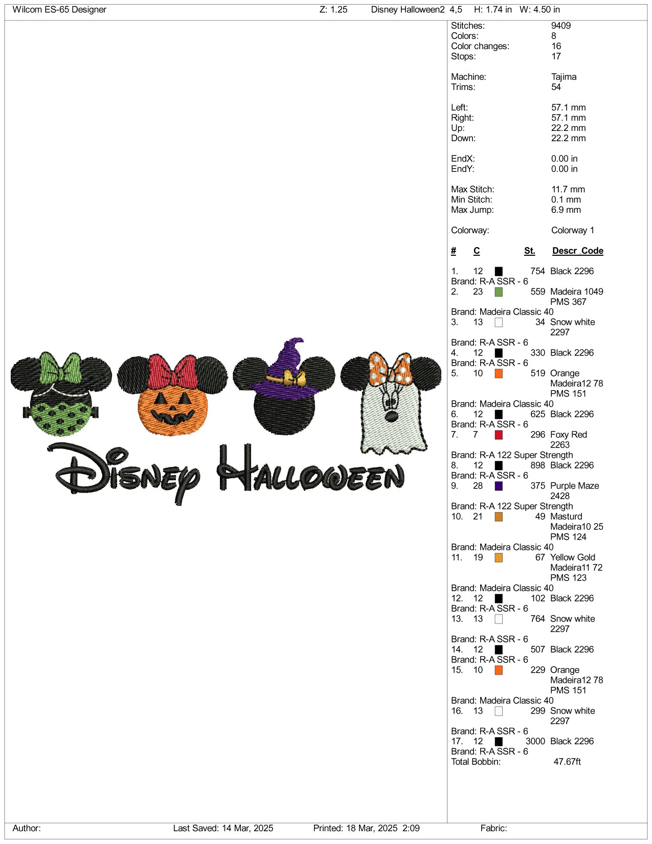 Disney Halloween v3 Embroidery Files - 3 Size's
