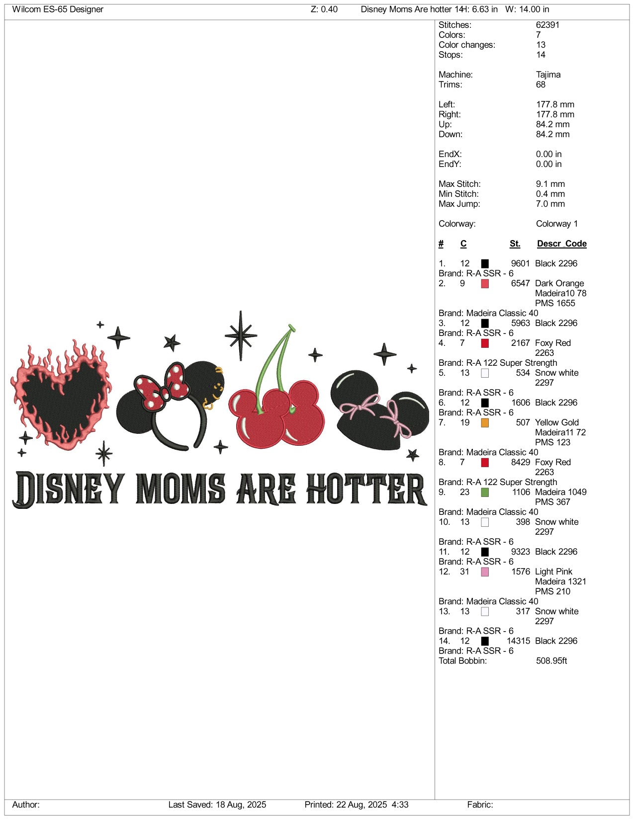 Disney Moms Are Hotter Embroidery Design Files - 3 Size's