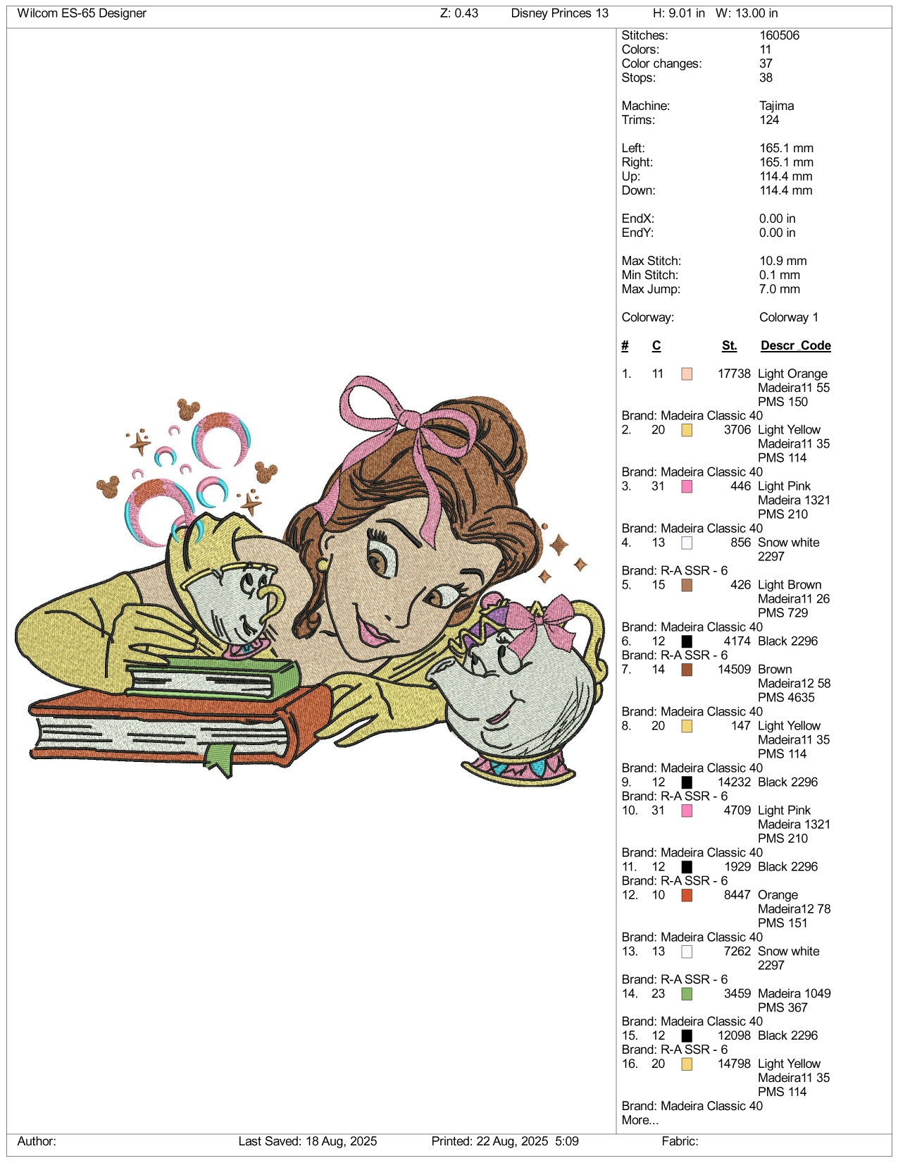 Belle v3 Embroidery Files - 3 Size's