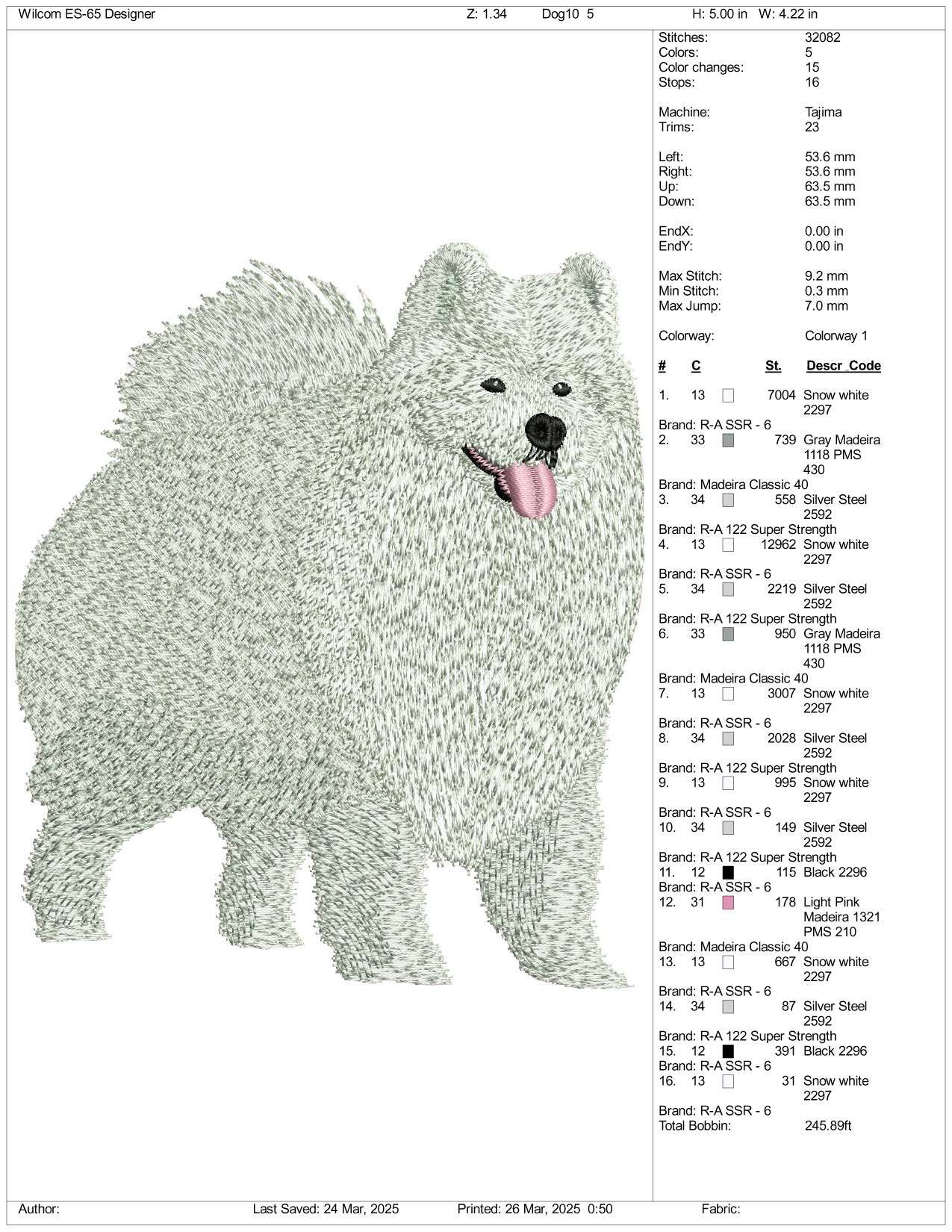 Dog v16 Embroidery Design Files - 3 Size's