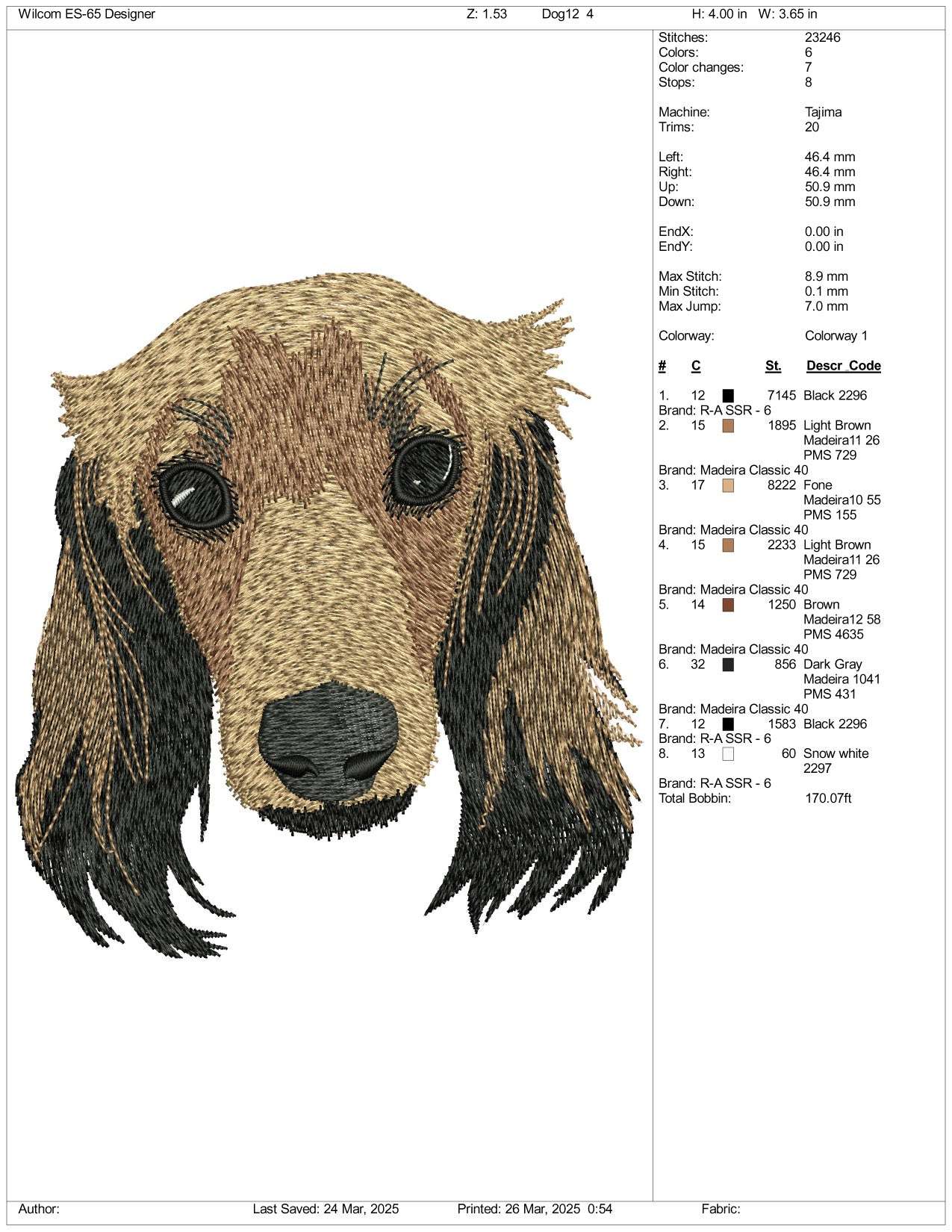 Dog v18 Embroidery Design Files - 3 Size's