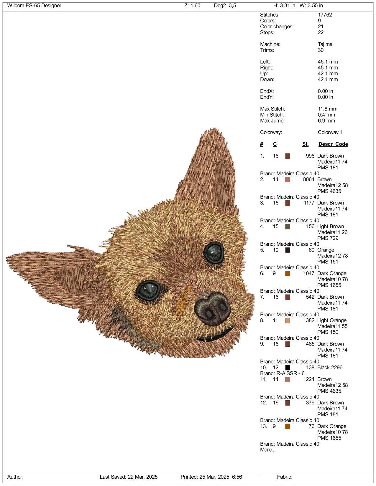 Dog v9 Embroidery Design Files - 3 Size's