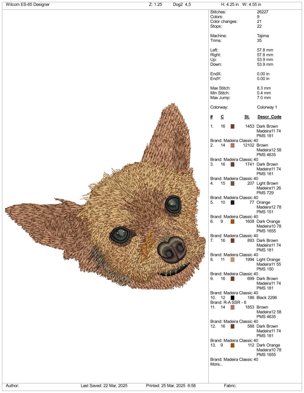 Dog v9 Embroidery Design Files - 3 Size's