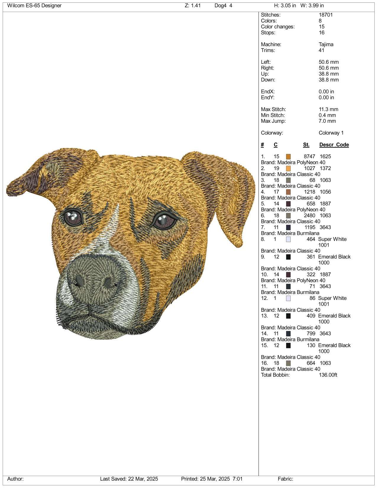 Dog v11 Embroidery Design Files - 3 Size's