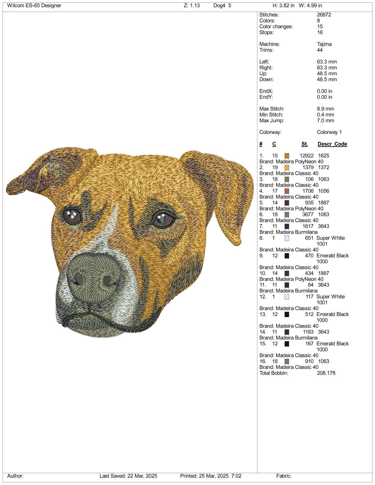 Dog v11 Embroidery Design Files - 3 Size's