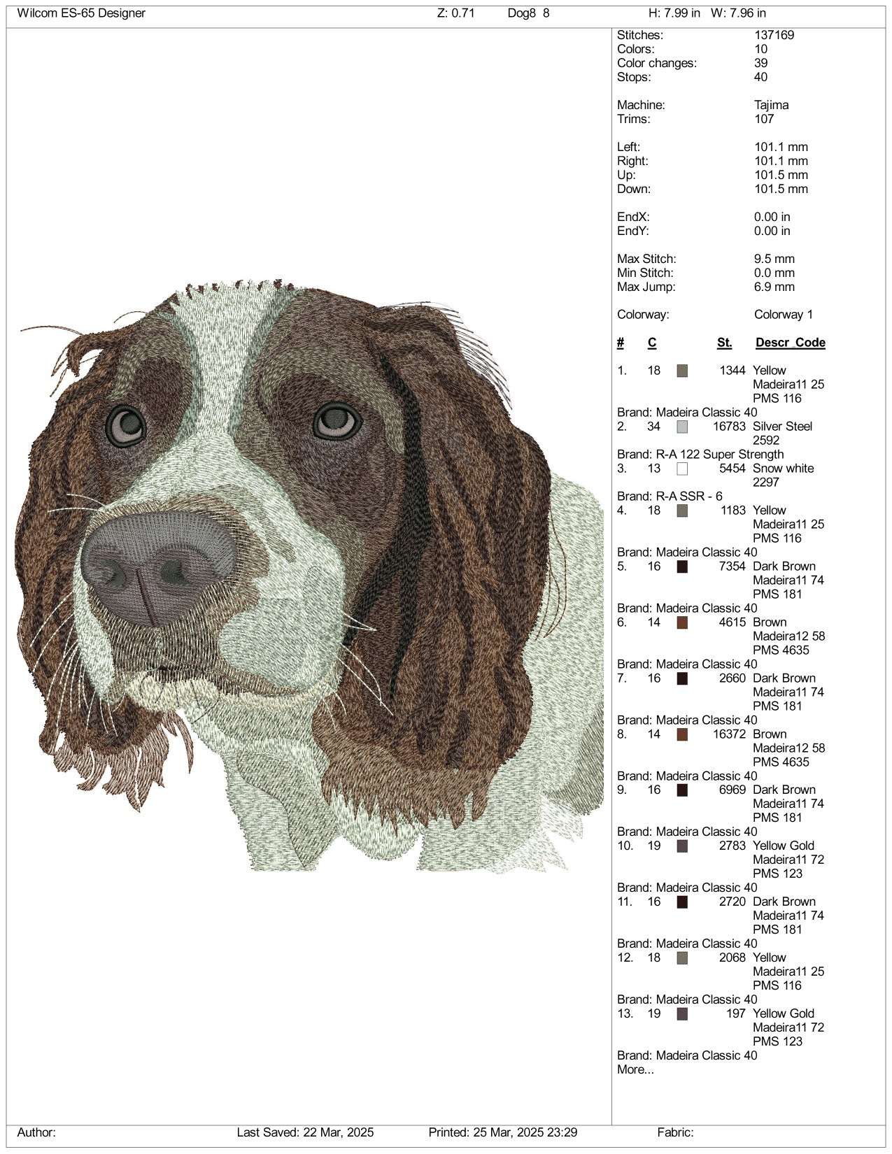 Dog v15 Embroidery Design Files - 3 Size's