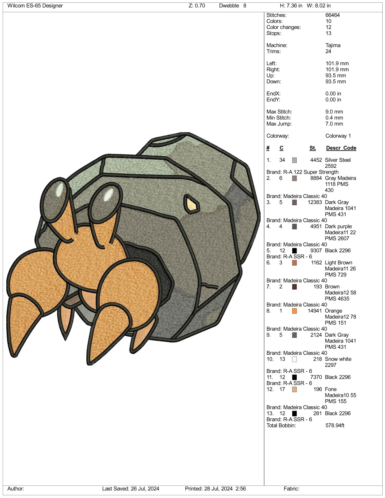 Dwebble Embroidery Files - 3 Size's