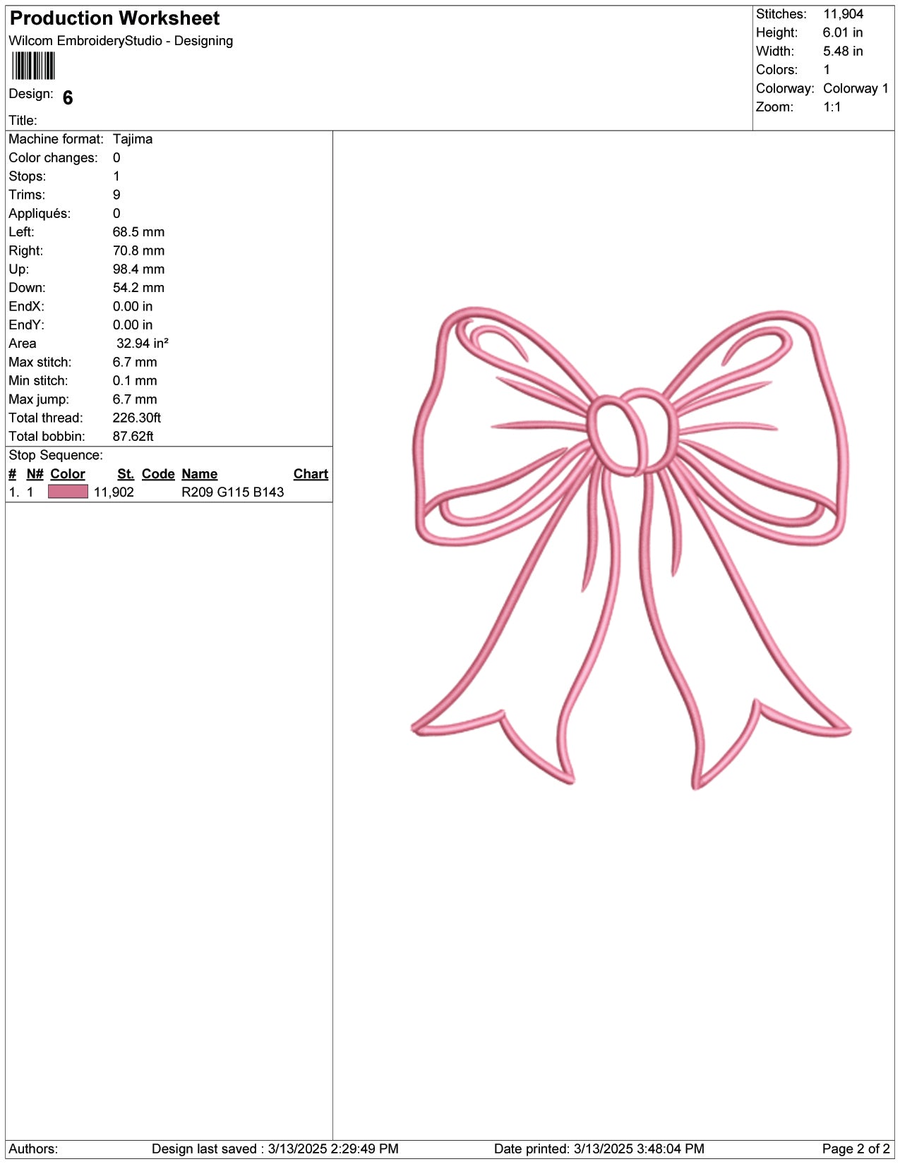 Elegant Ribbon Bow Applique Embroidery Design Files - 9 Size's
