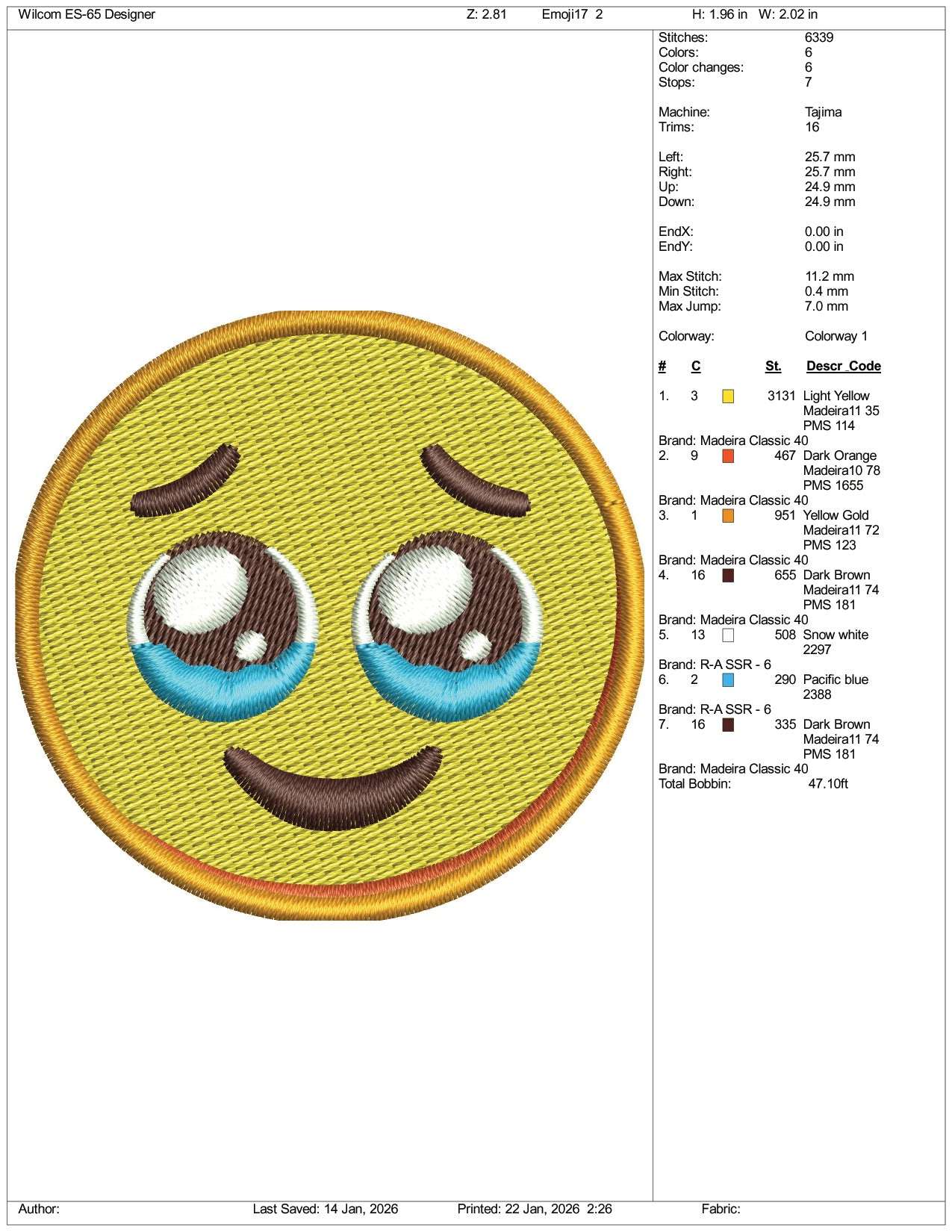 Face Holding Back Tears Emoji Embroidery Design Files - 3 Size's