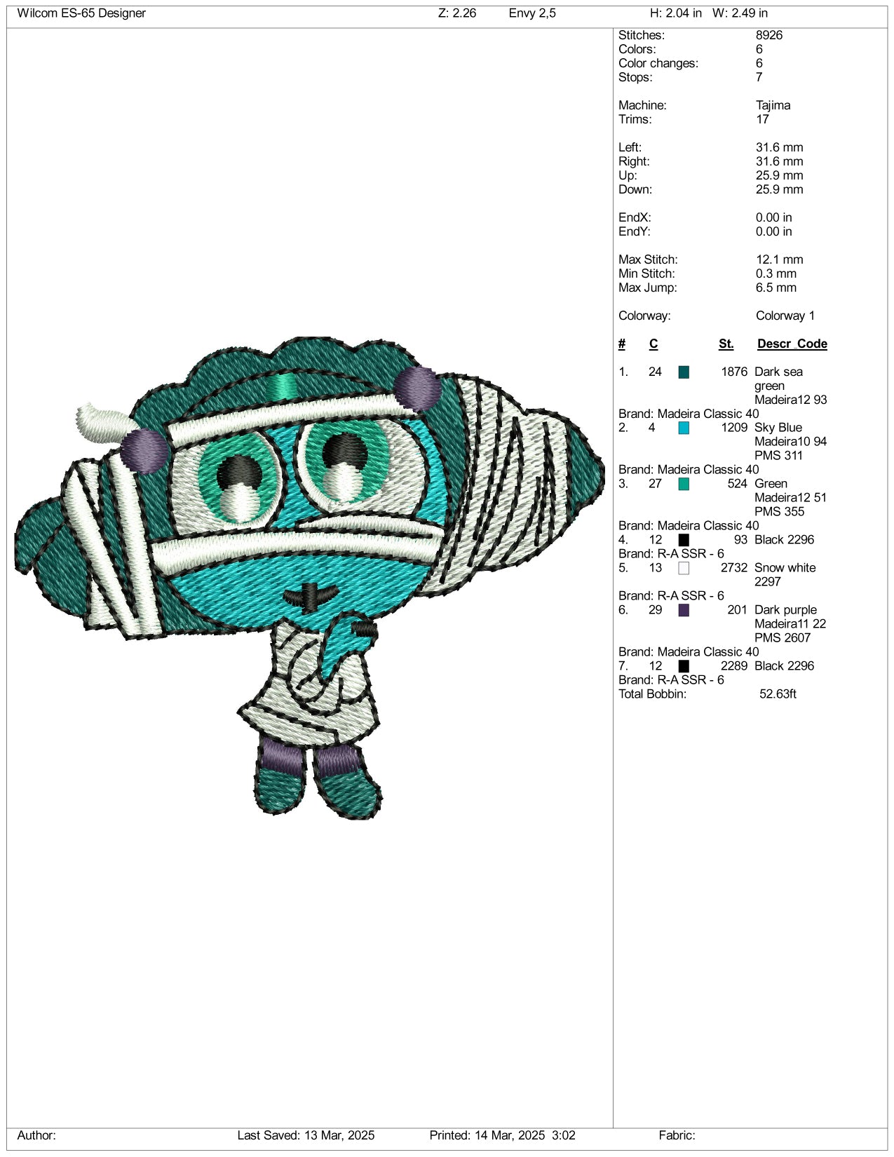 Halloween Envy Embroidery Files - 3 Size's