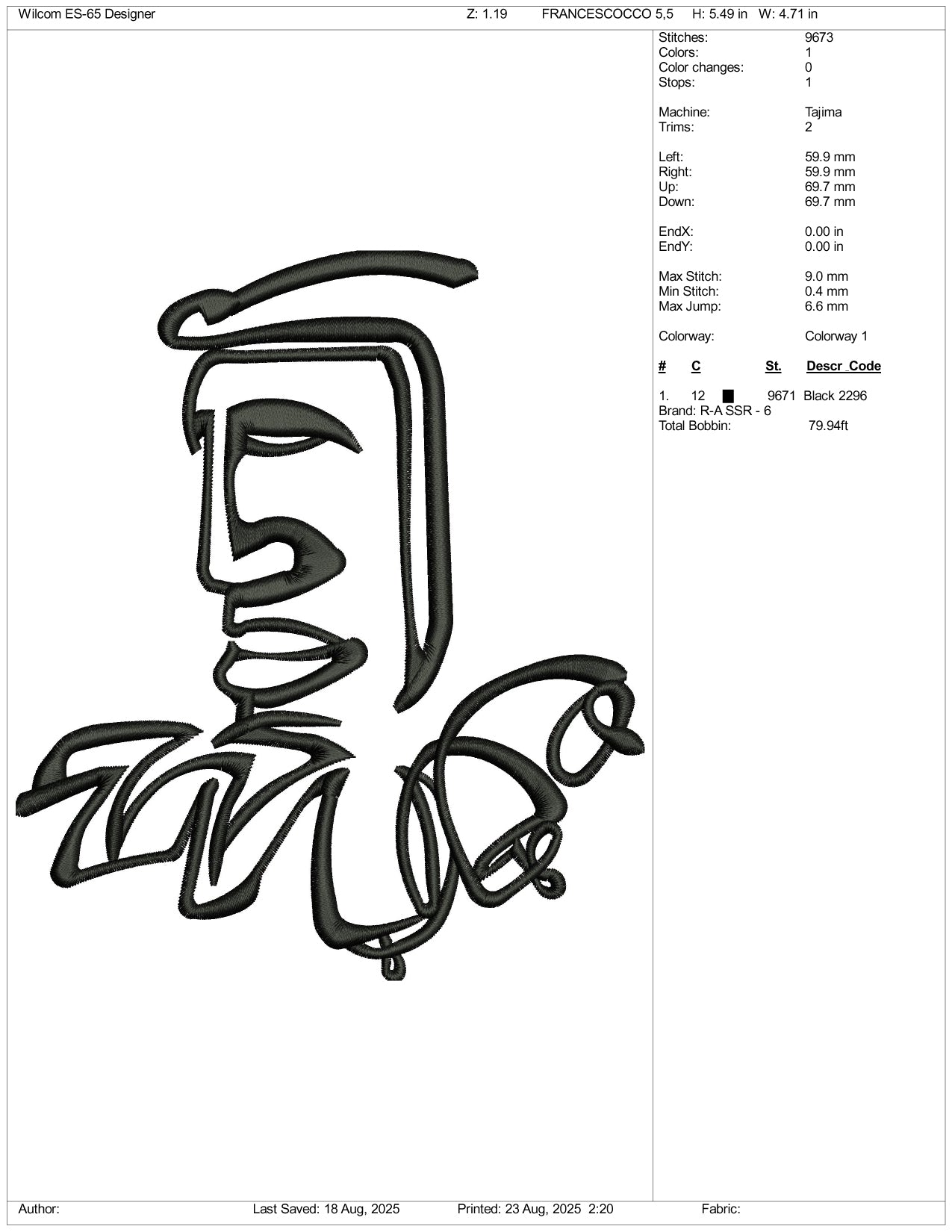 Francescocco Embroidery Files - 3 Size's