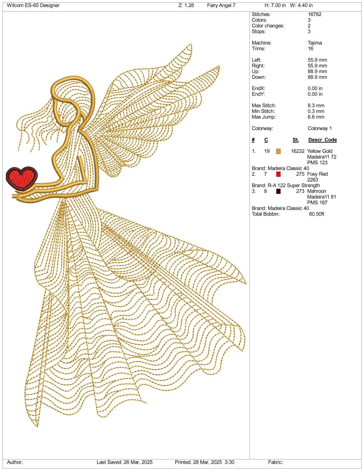 Angel Fairy v4 Embroidery Design Files - 3 Size's