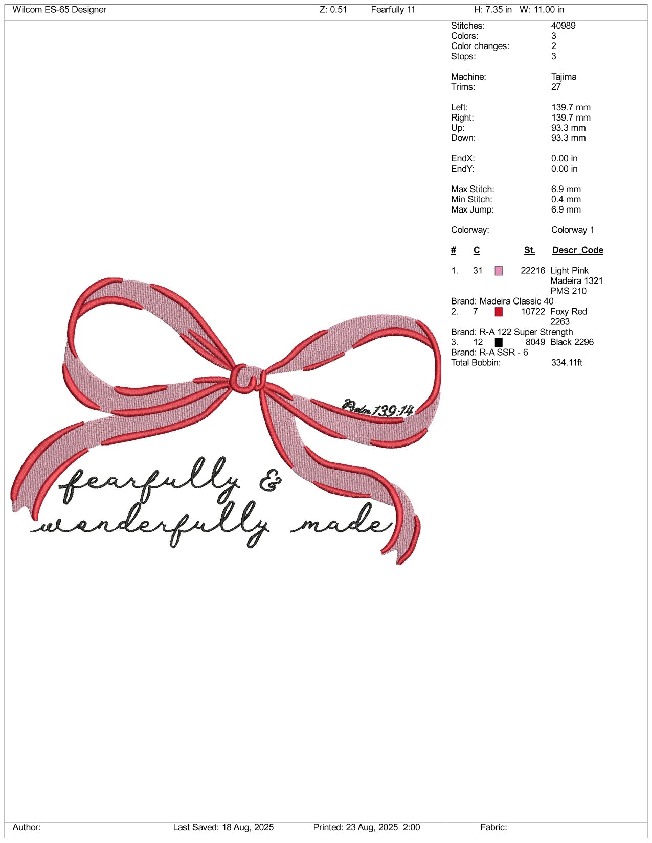 Fearfully Embroidery Files - 3 Size's