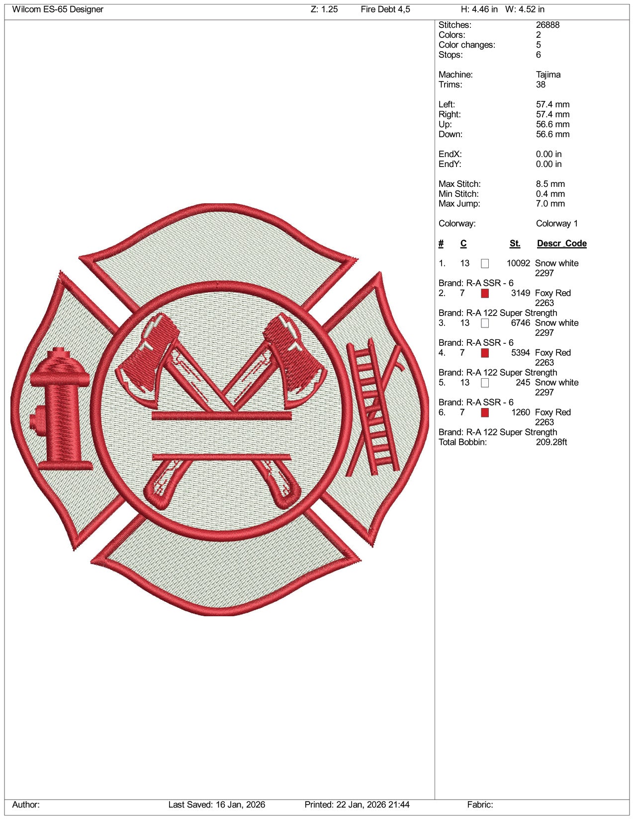 Fire Logo Embroidery Design Files - 3 Size's