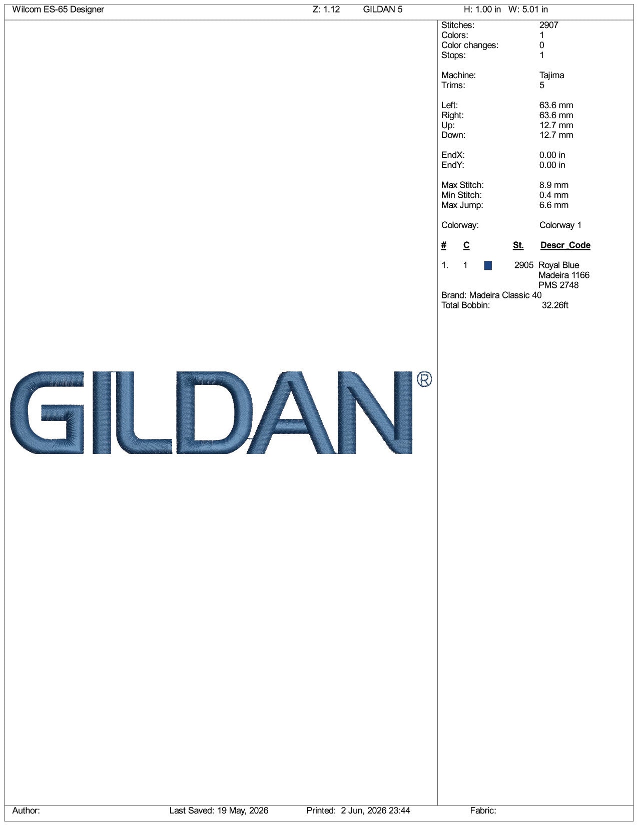 Gildan Logo Embroidery Design Files - 3 Size's