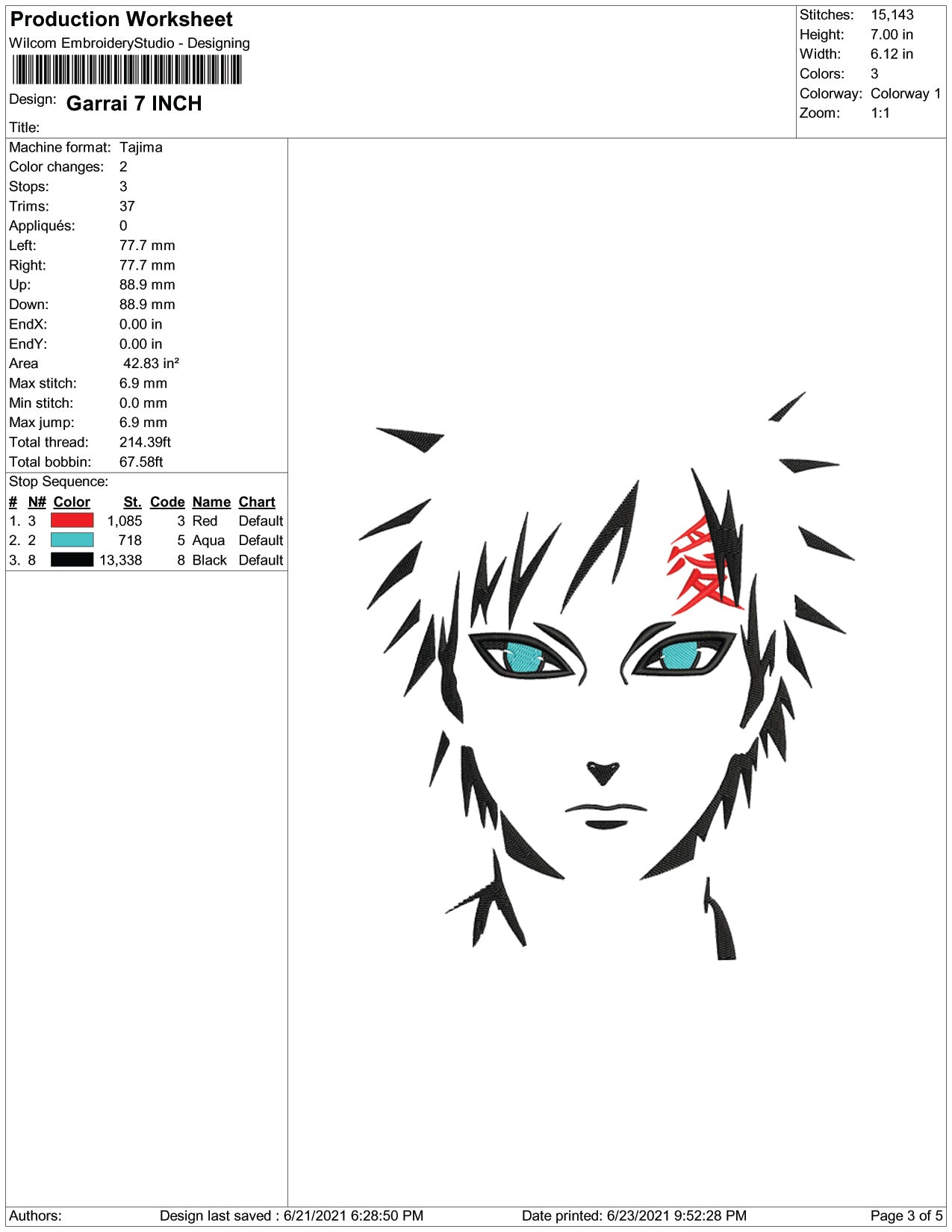 Garrai Naruto Embroidery Design Files - 4 Size's