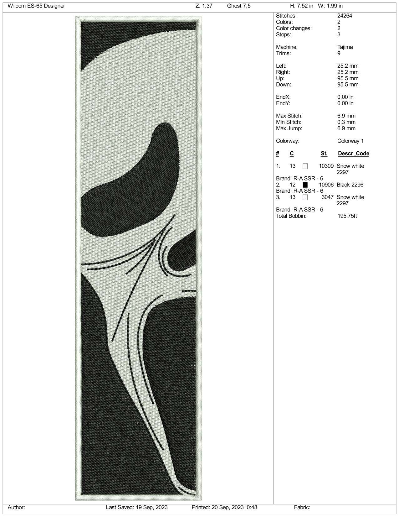 Halloween Ghost Embroidery Design Files - 3 Size's