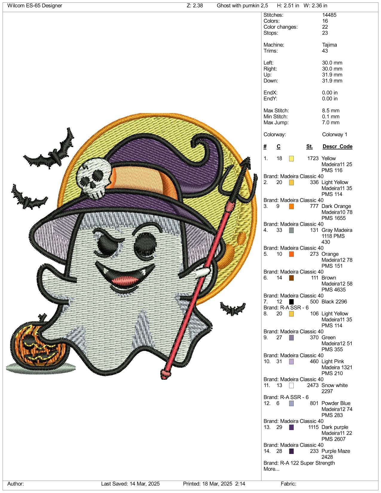 Witch Ghost Embroidery Files - 3 Size's