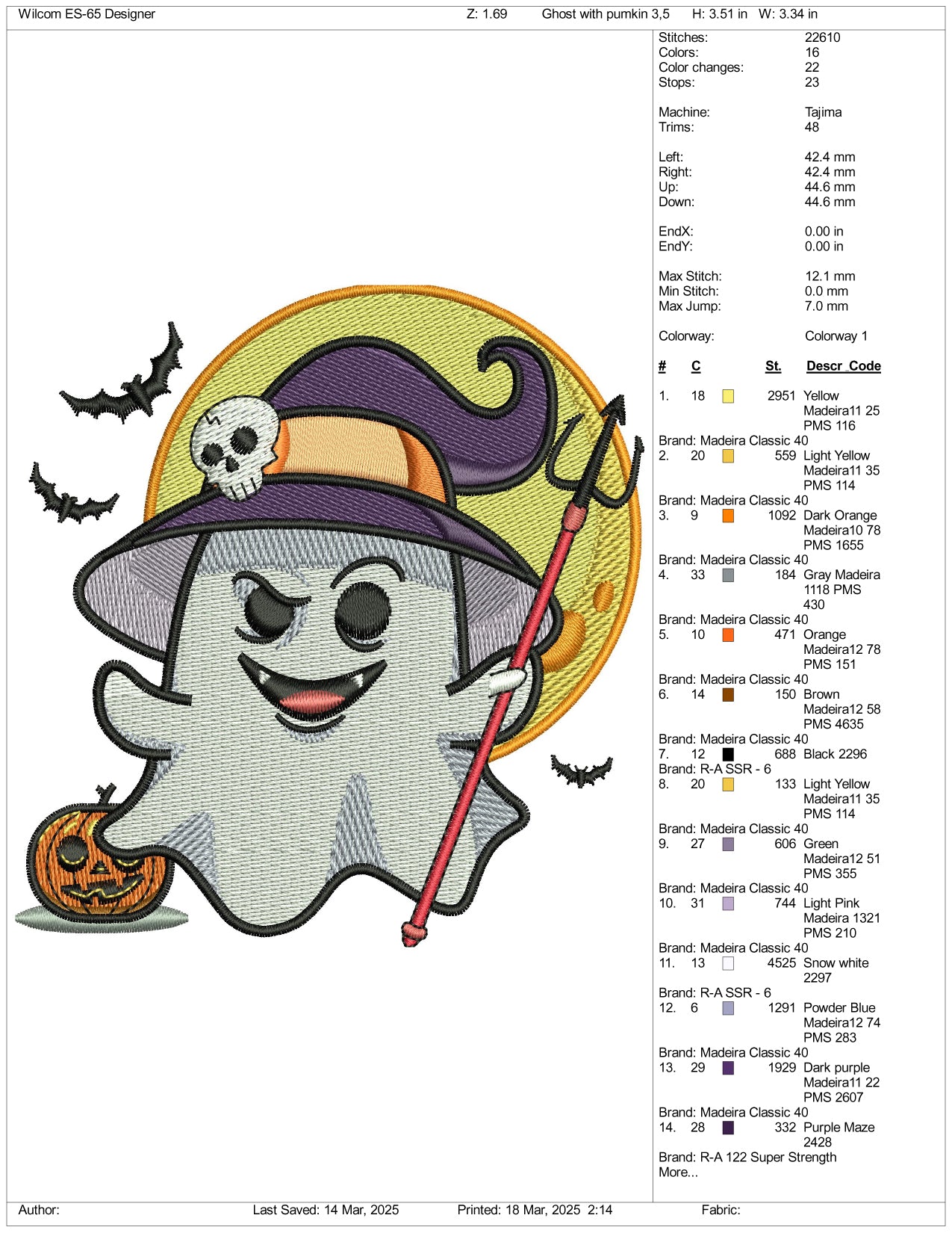 Witch Ghost Embroidery Files - 3 Size's