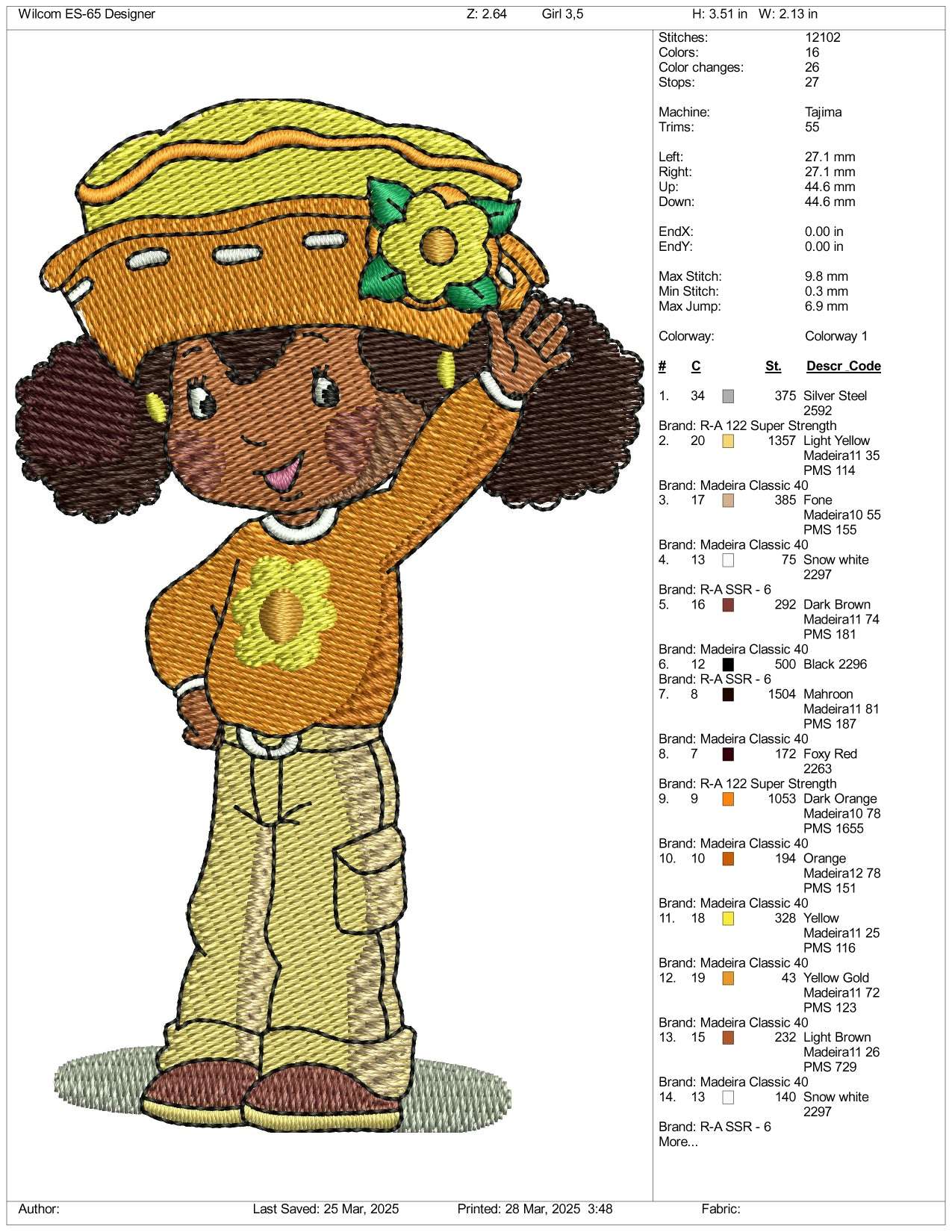 Mango Embroidery Design Files - 3 Size's