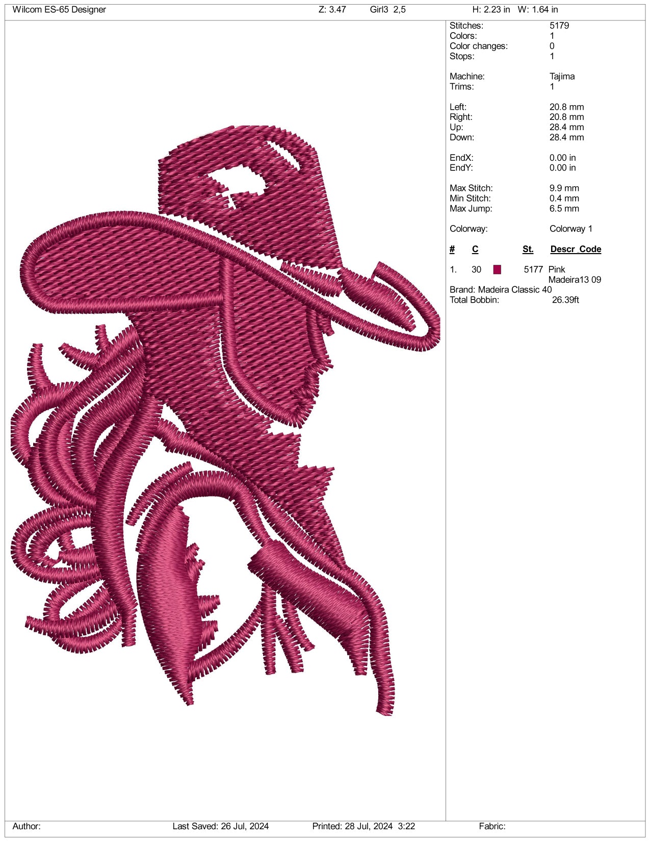 Barbie Cow Girl Embroidery Files - 3 Size's