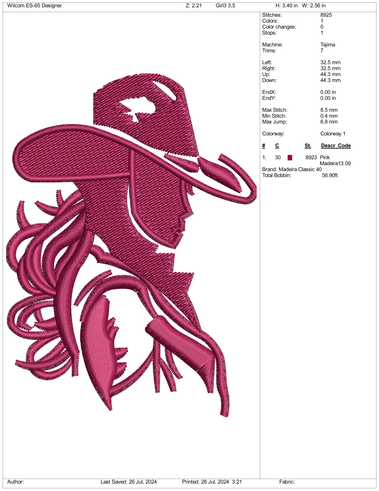 Barbie Cow Girl Embroidery Files - 3 Size's