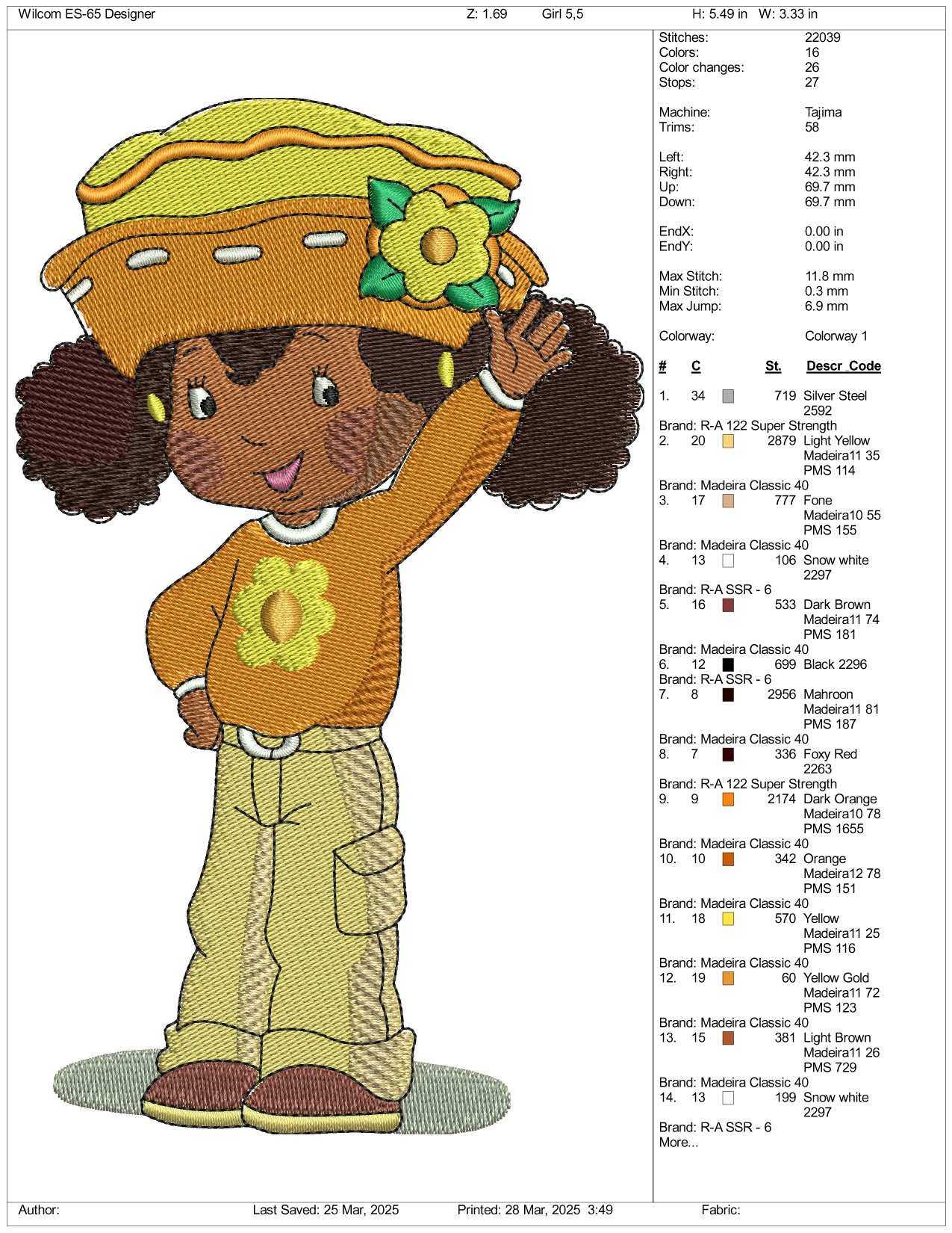 Mango Embroidery Design Files - 3 Size's