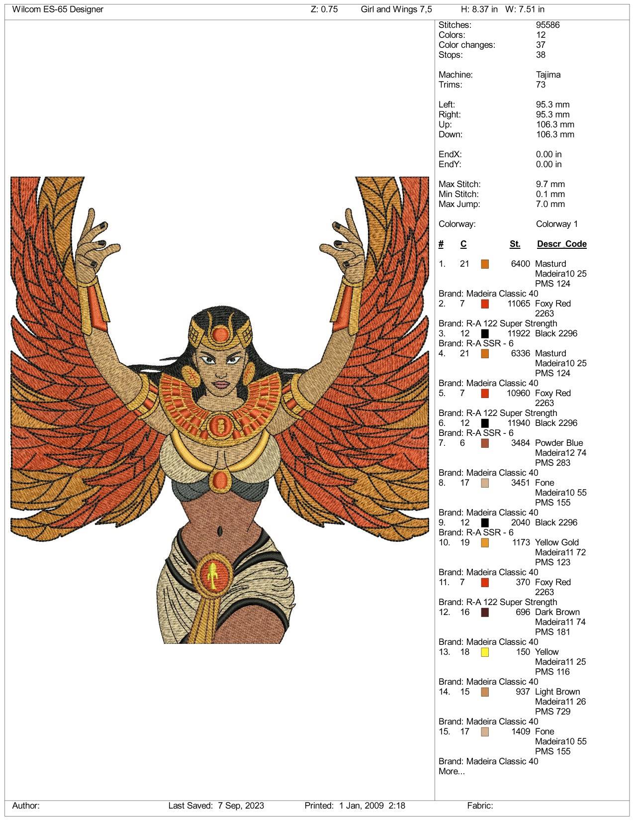 ISIS Egyptian Embroidery Design Files - 3 Size's