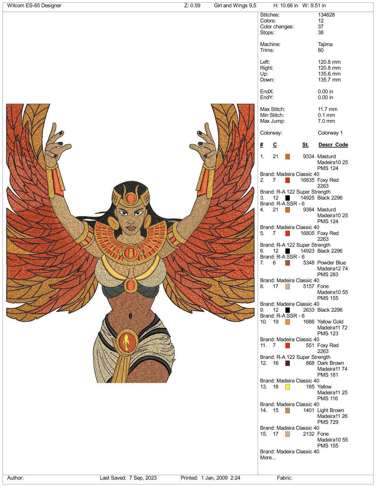 ISIS Egyptian Embroidery Design Files - 3 Size's