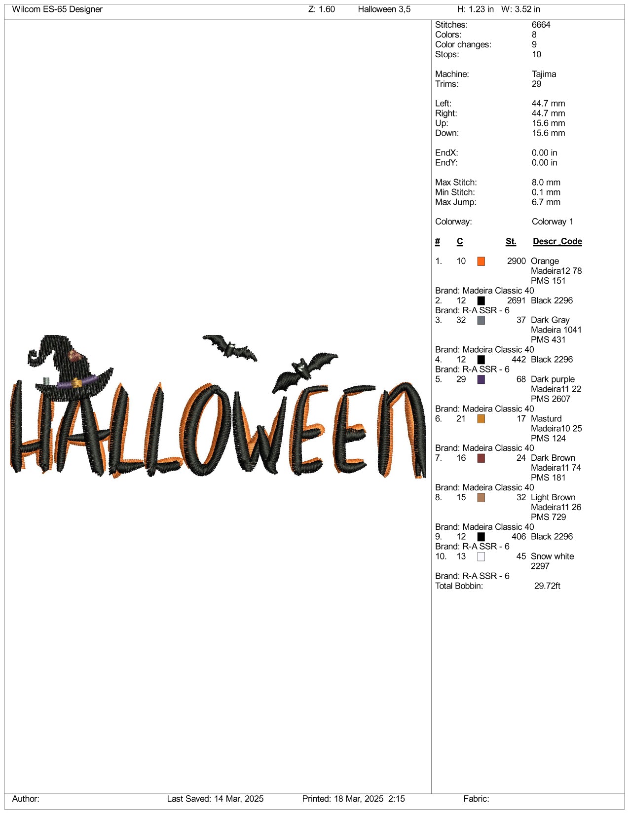 Halloween Embroidery Files - 3 Size's