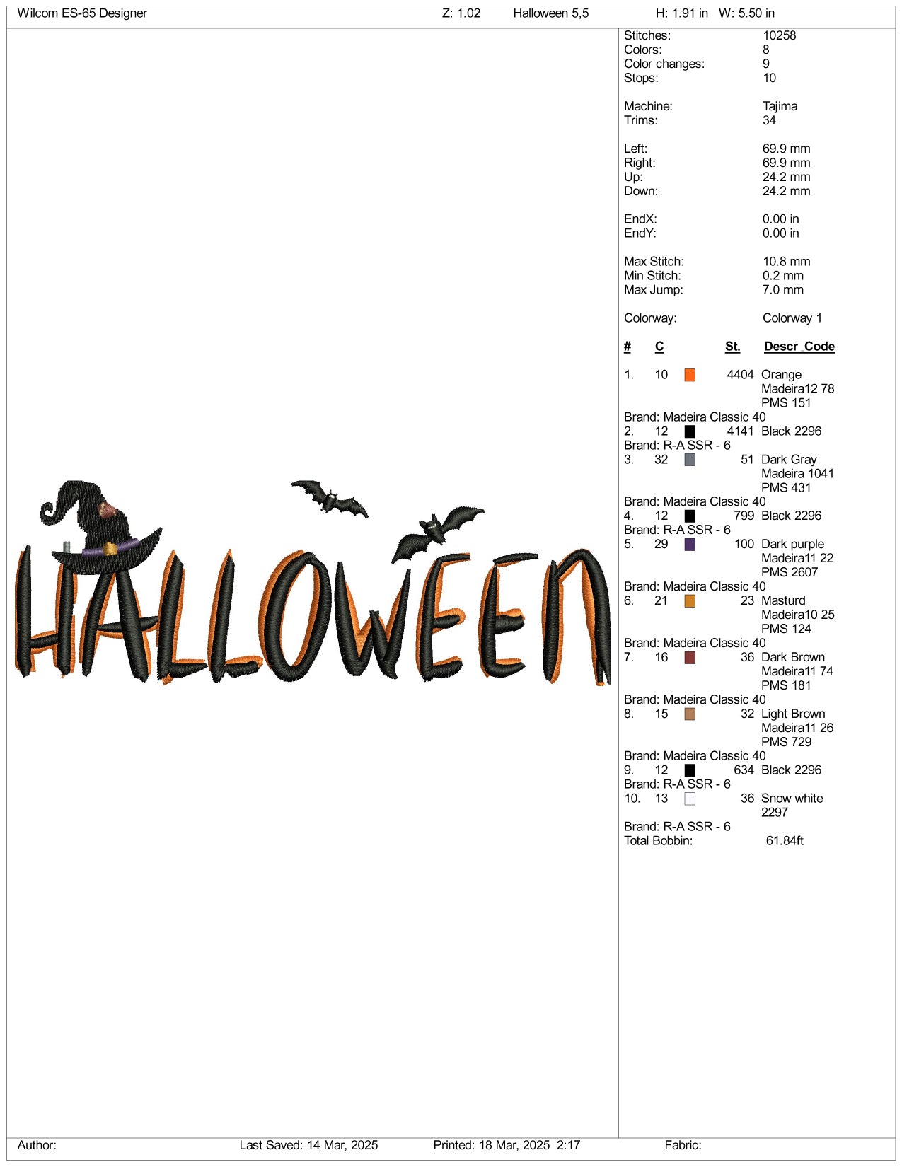 Halloween Embroidery Files - 3 Size's