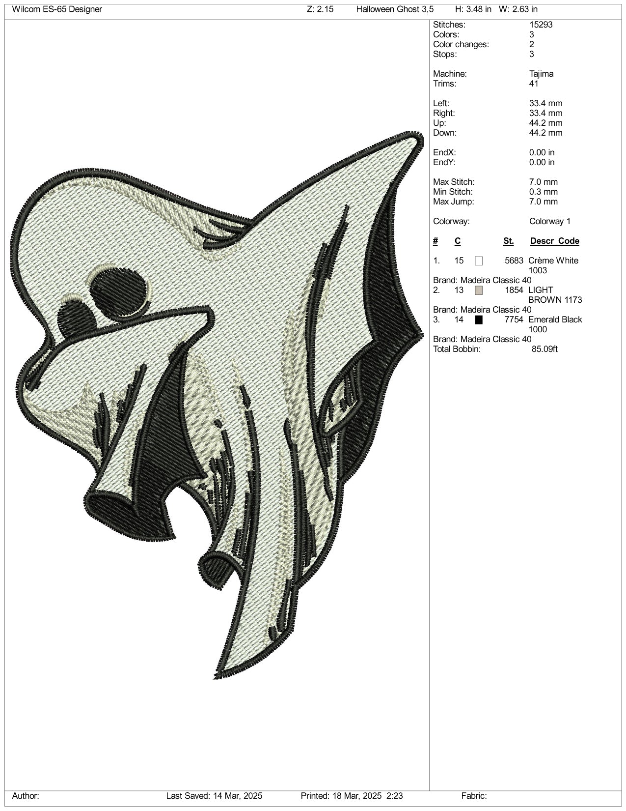 Ghost Dab Embroidery Files - 3 Size's