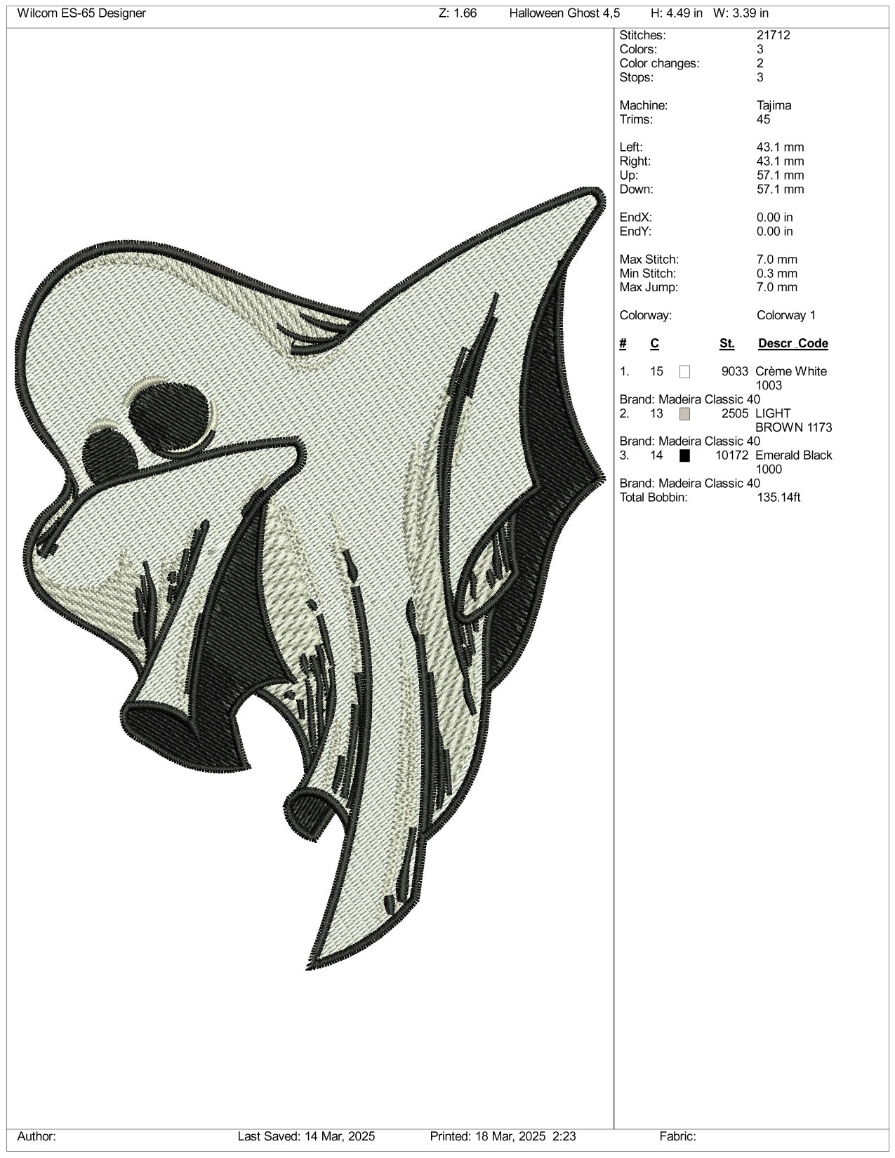 Ghost Dab Embroidery Files - 3 Size's