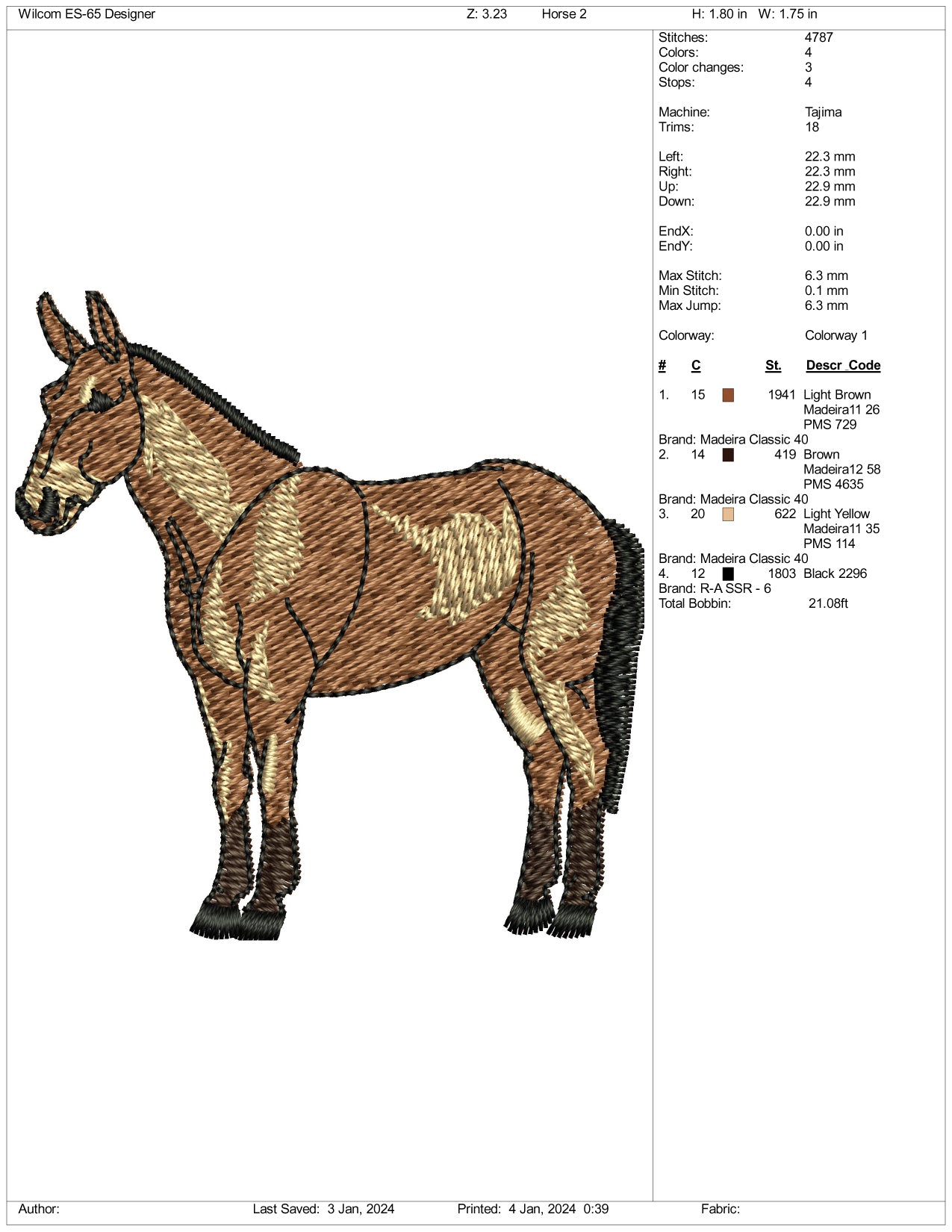 Archivos de diseño de bordado de caballo v2 - 3 tamaños