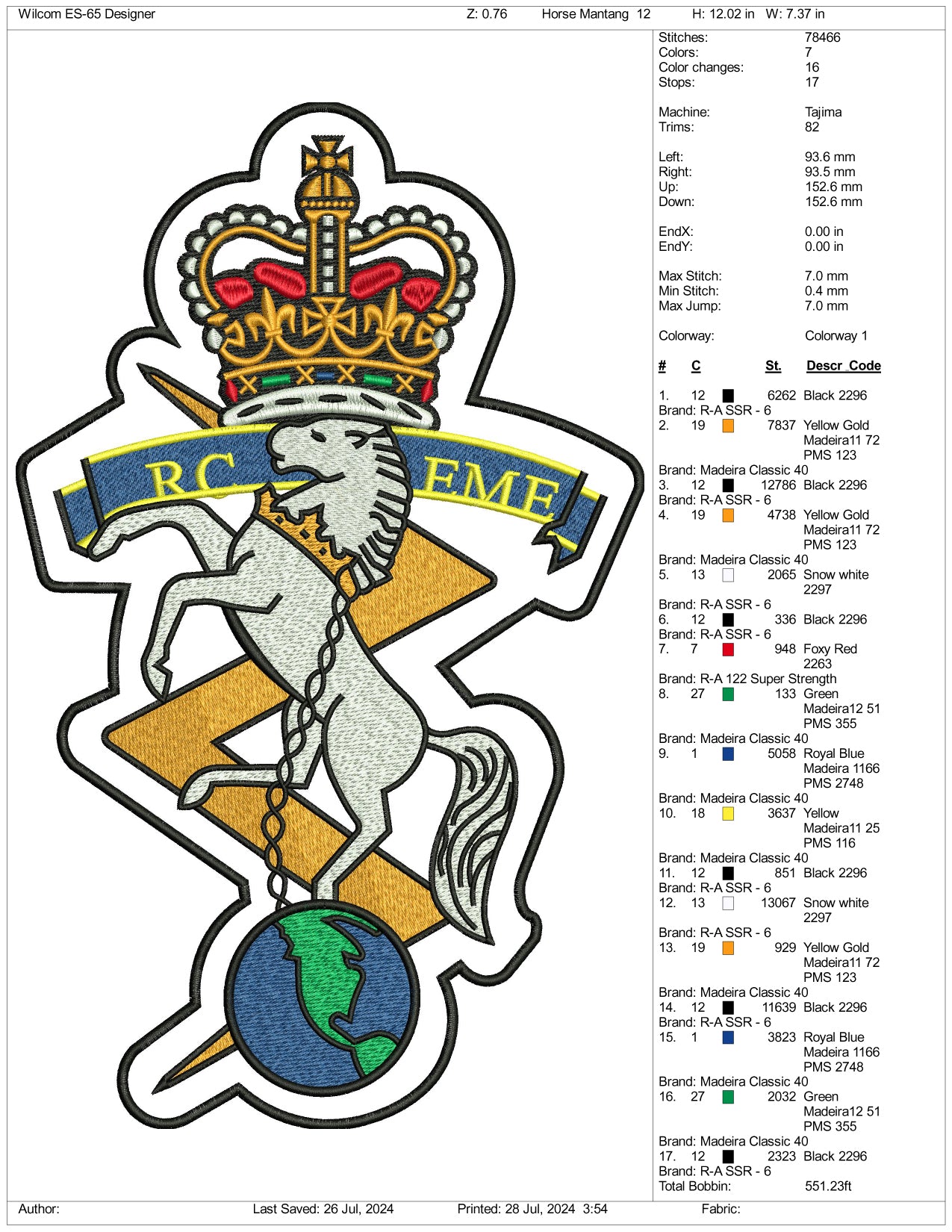 Archivos de bordado del logotipo de RC EME (3 tamaños)