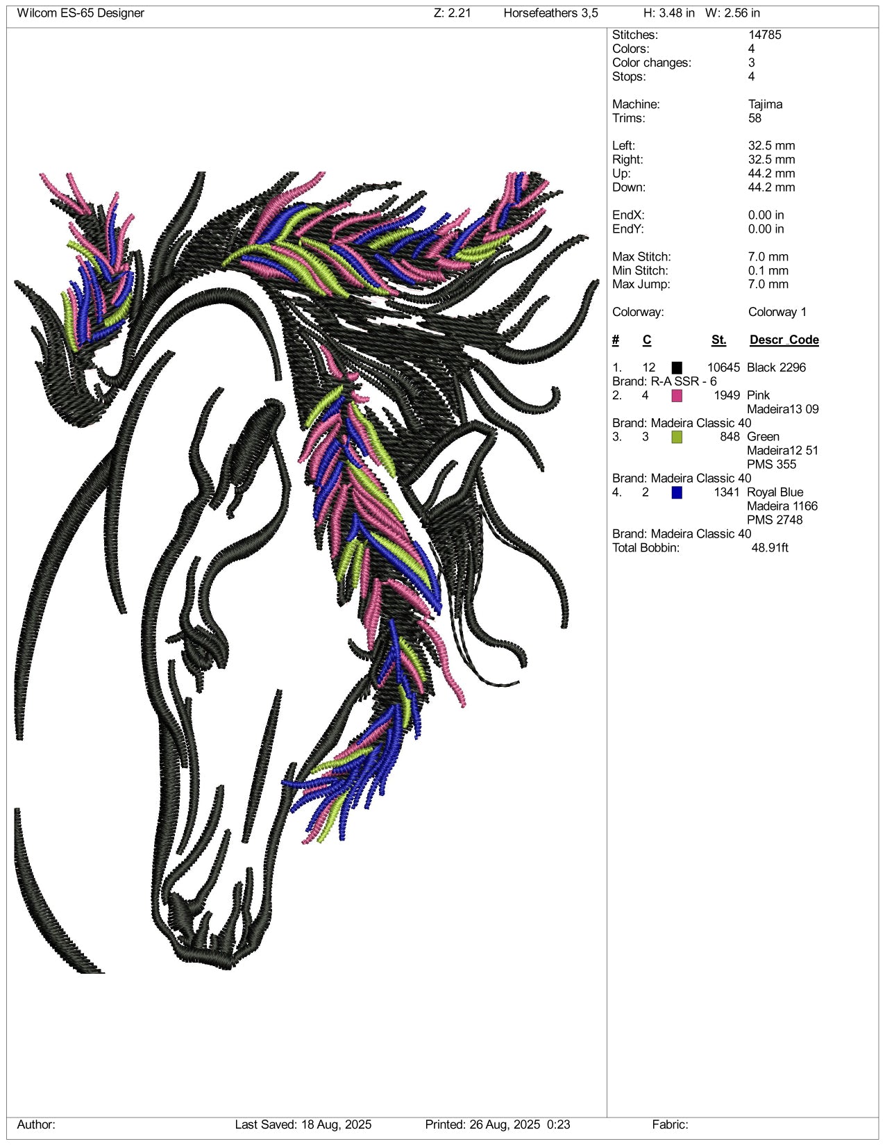 Horse v8 Embroidery Files - 3 Size's