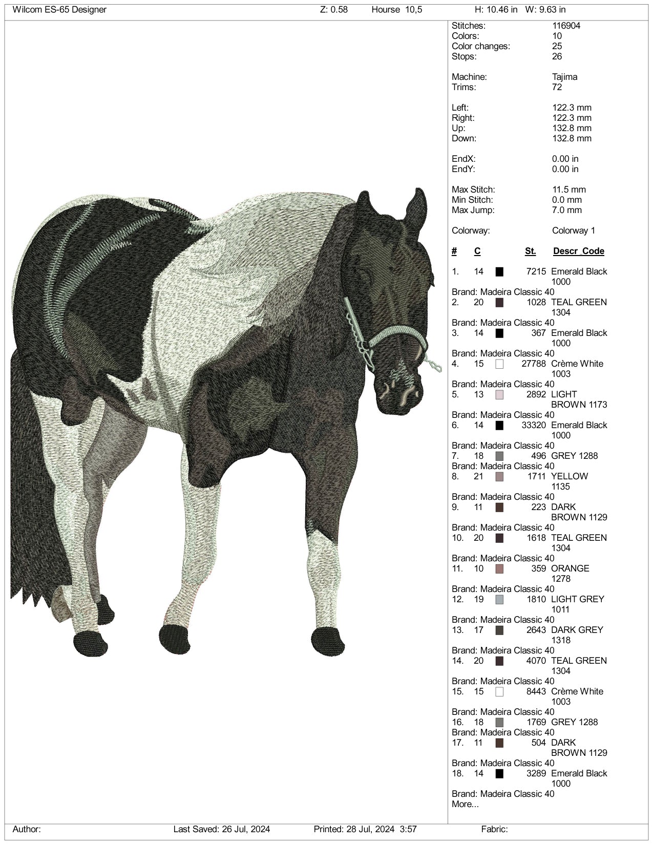 Archivos de bordado de caballo v3 - 3 tamaños