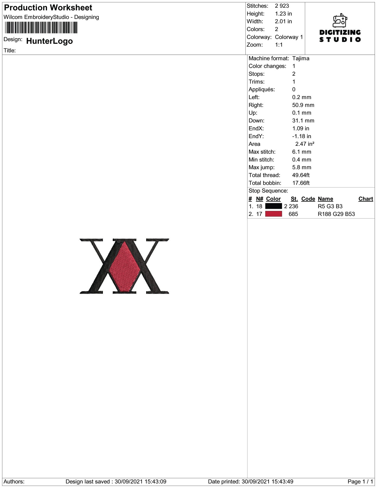 Hunter X Hunter Embroidery Design Files - 5 Size's