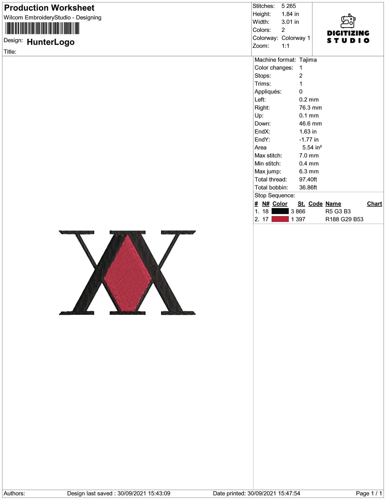 Hunter X Hunter Embroidery Design Files - 5 Size's