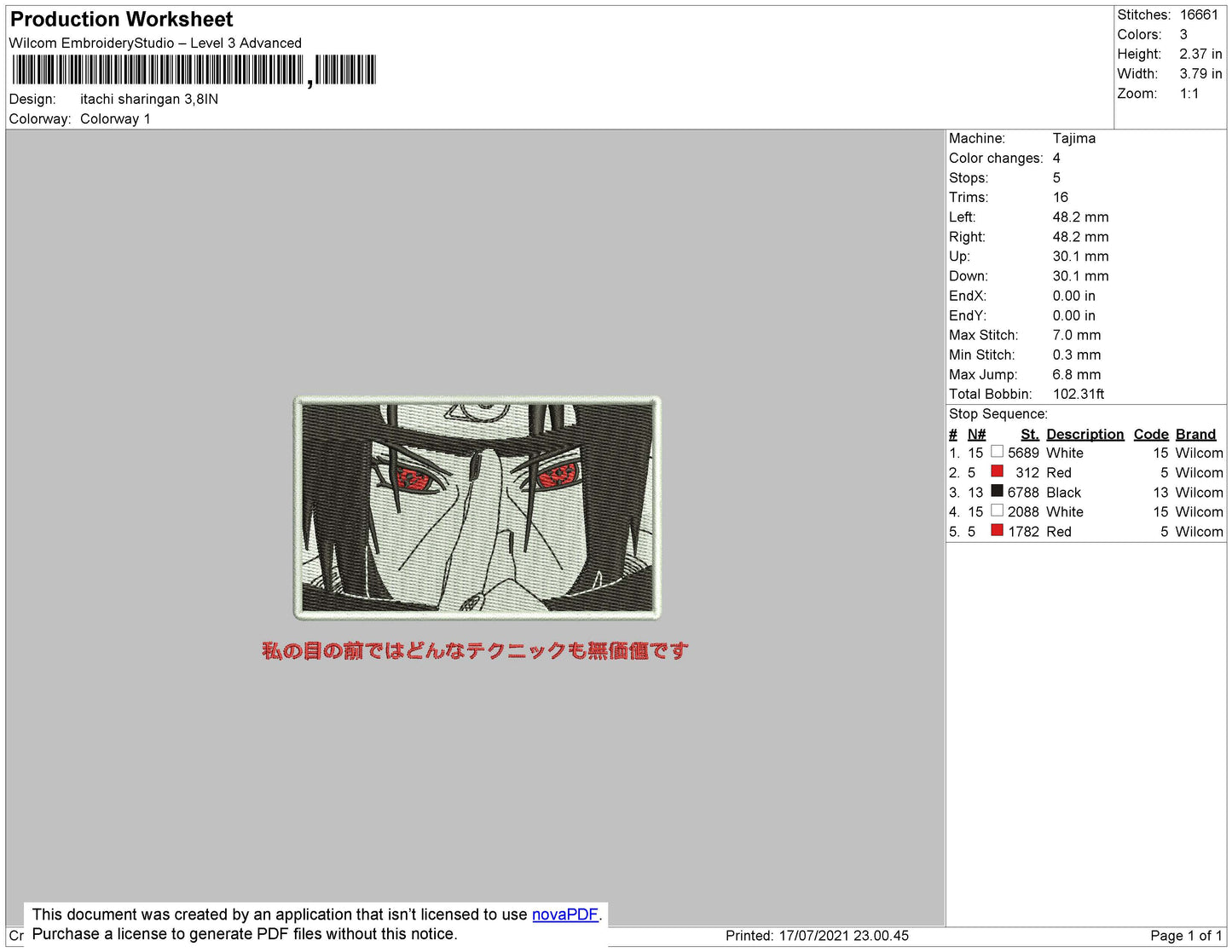 Itachi Uchiha Eyes v7 Embroidery Design Files - 4 Size's
