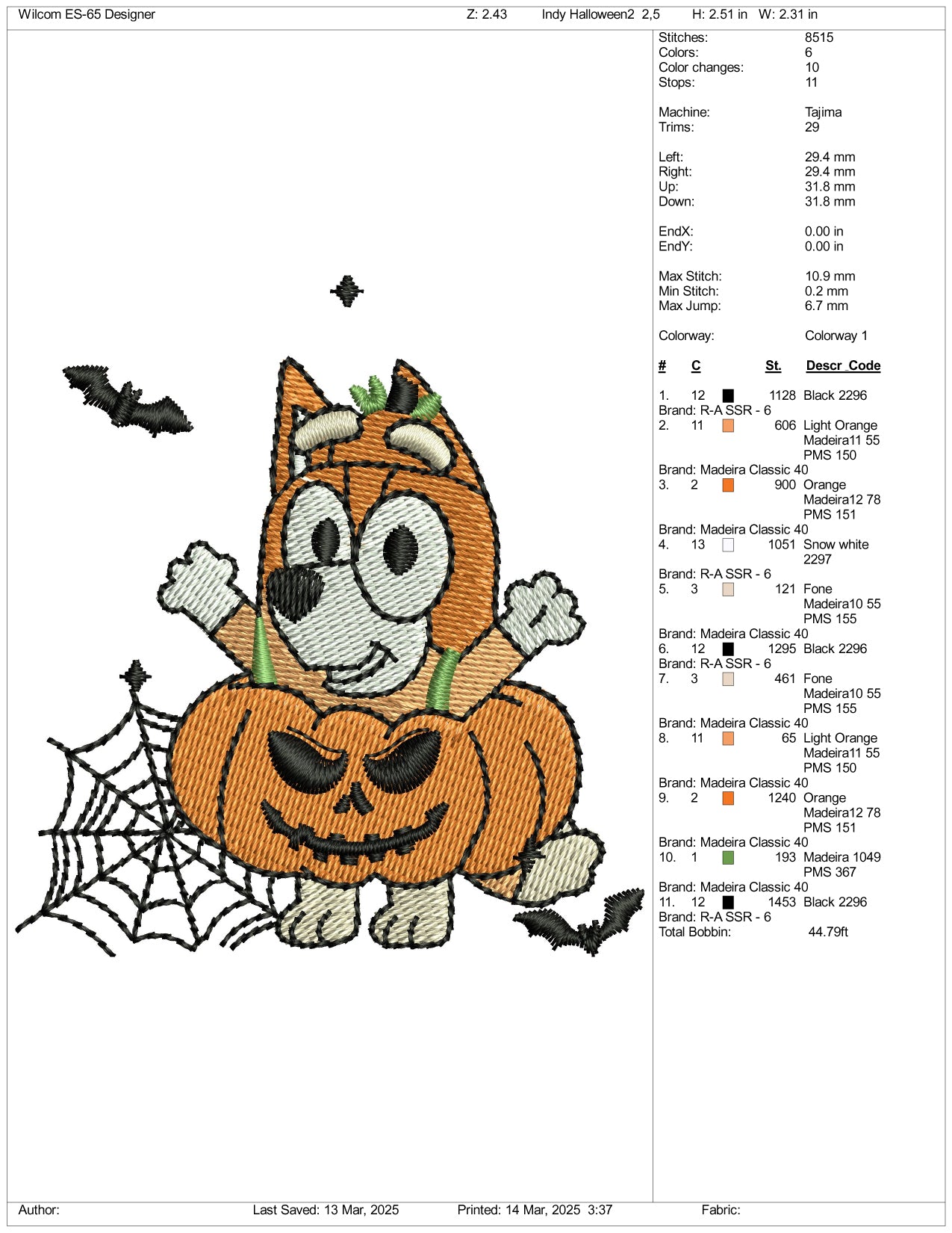 Archivos de bordado de calabaza de bingo - 3 tamaños