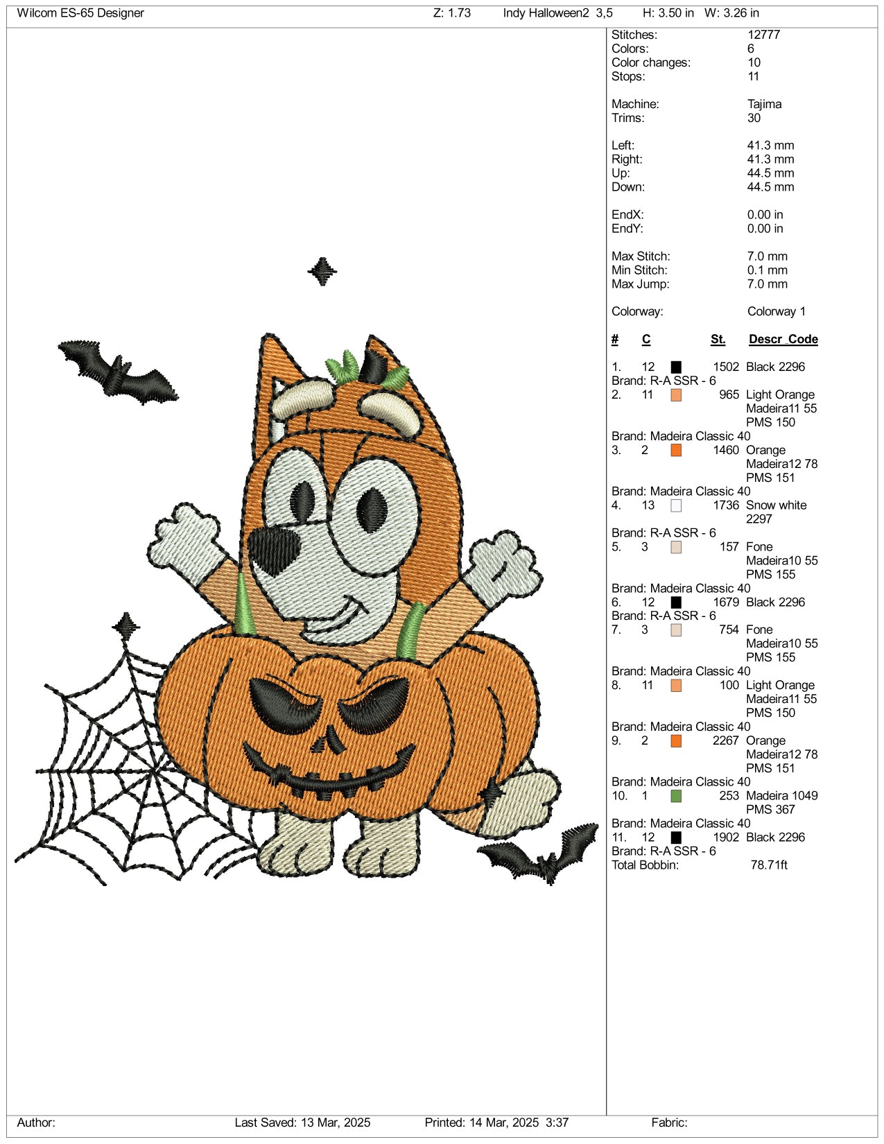 Archivos de bordado de calabaza de bingo - 3 tamaños