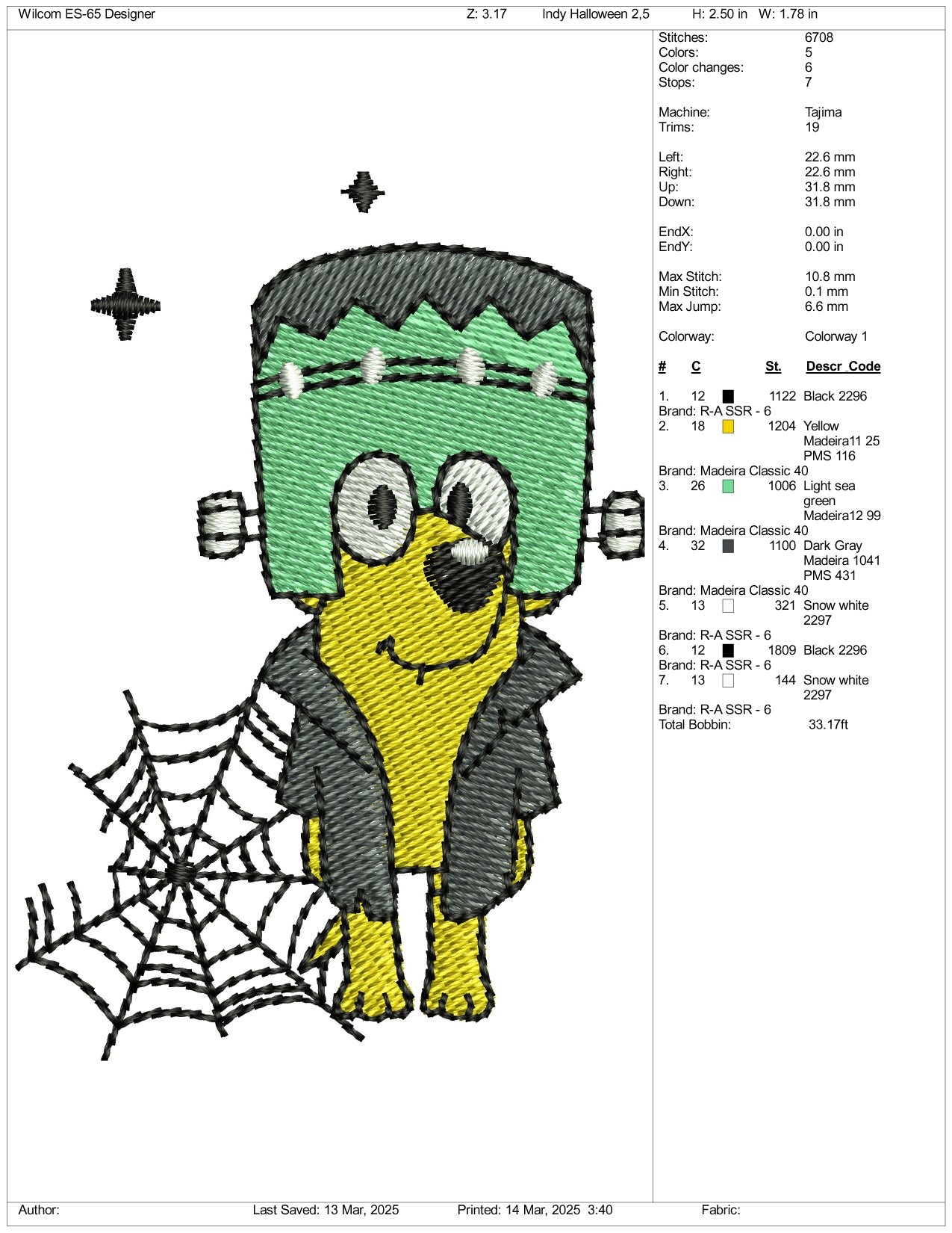 Bingo Ghost Embroidery Files - 3 Size's