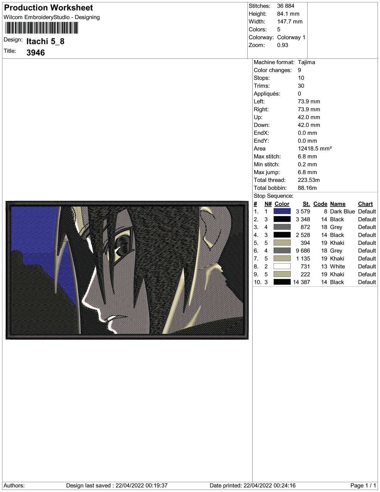 Itachi Uchiha Eyes v6 Embroidery Design Files - 3 Size's