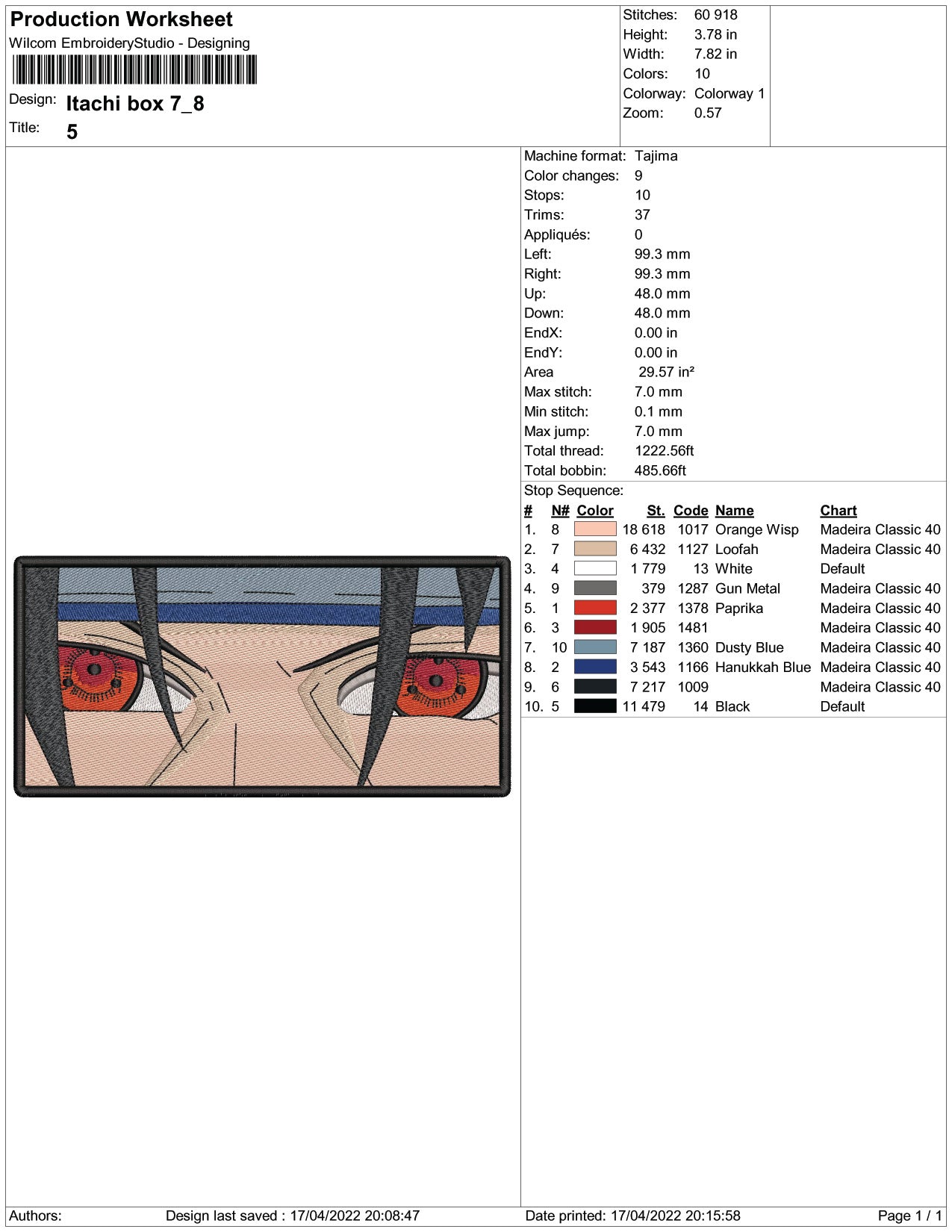 Itachi Uchiha Eyes v4 Embroidery Design Files - 3 Size's