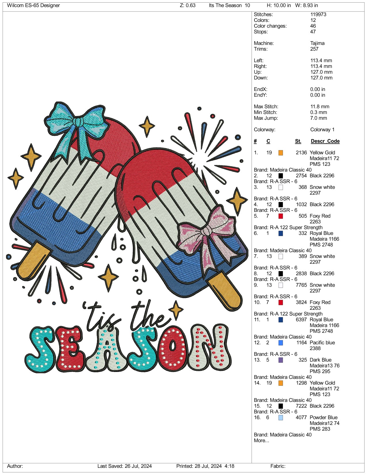 Archivos de bordado "Tis The Season" - 3 tamaños