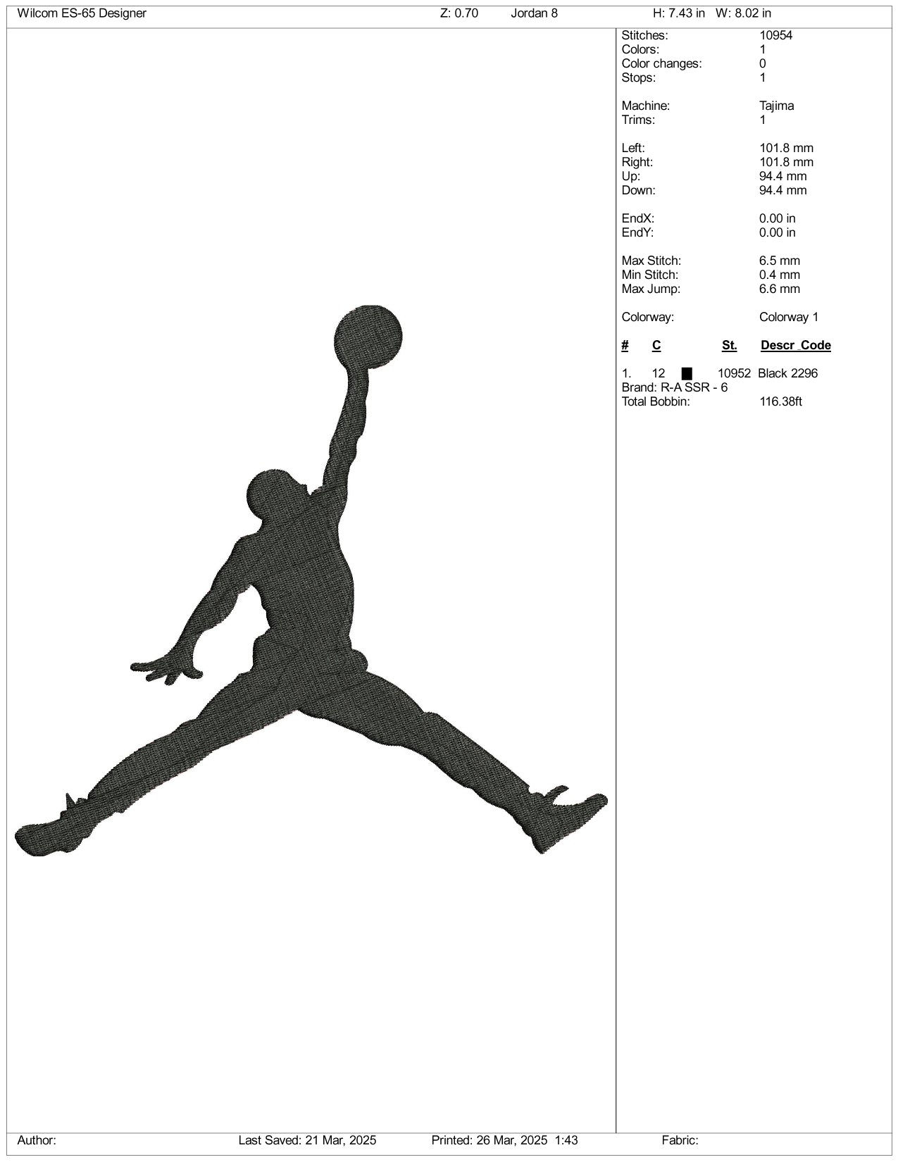 Archivos de diseño de bordado del logotipo de Michael Jordan (3 tamaños)
