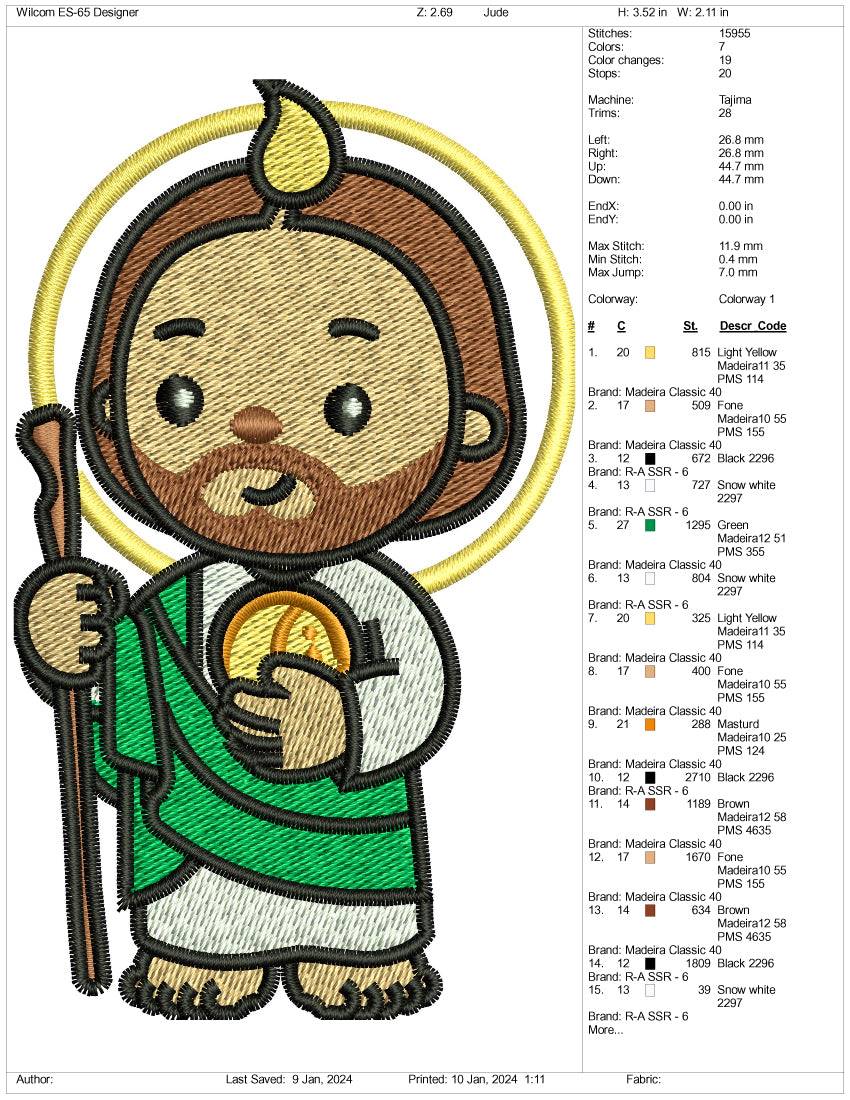 Lovely Jesus Embroidery Design Files - 3 Size's