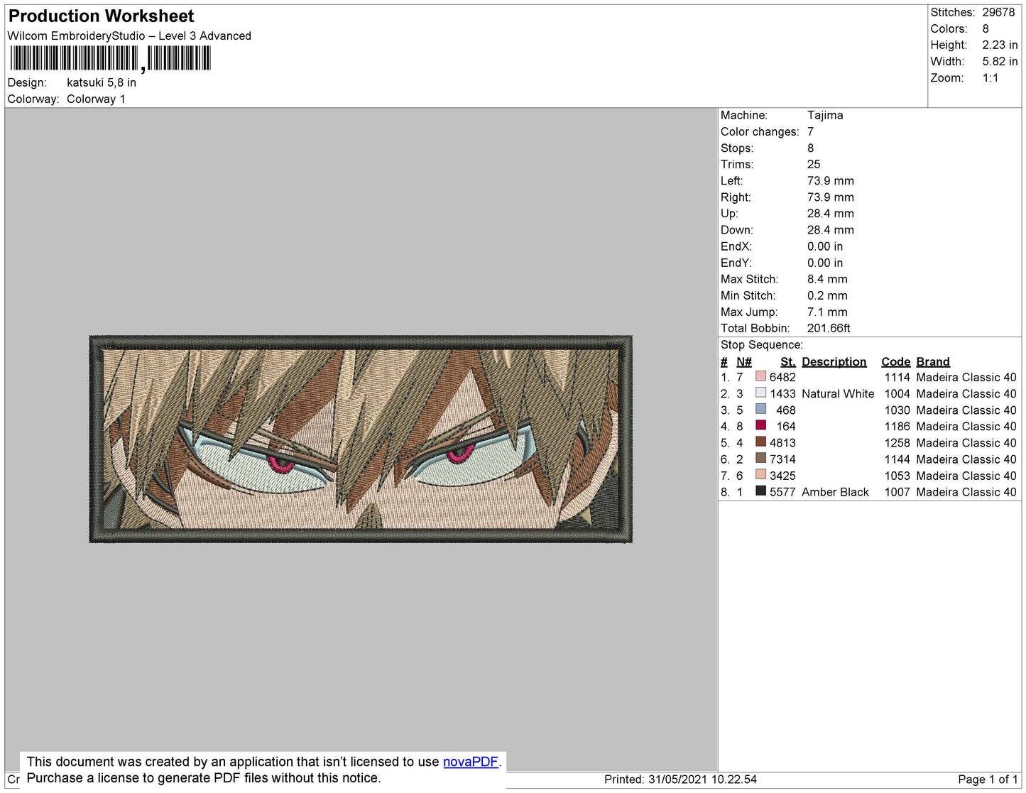 Katsuki Bakugo v4 Embroidery Design Files - 4 Size's