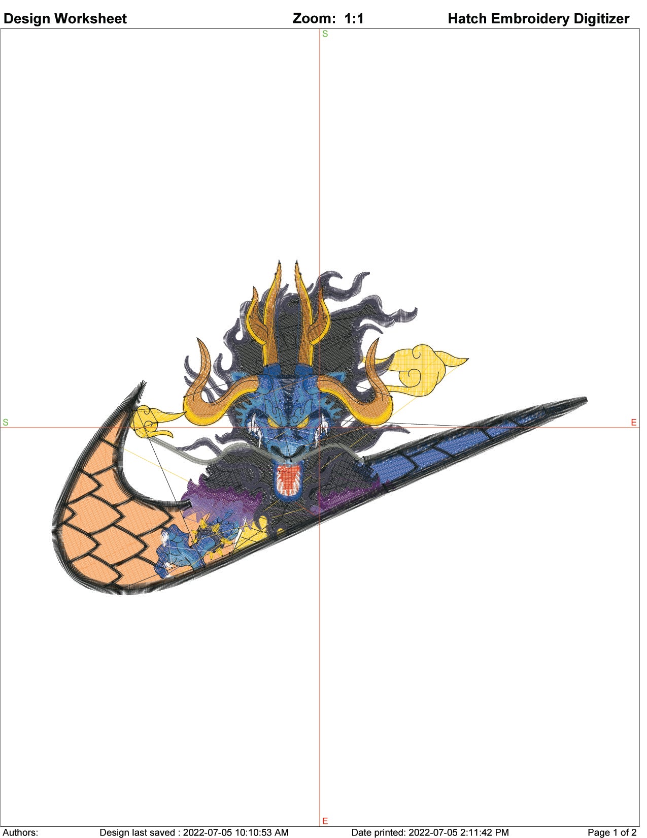 Kaido Swoosh Embroidery Design Files - 3 Size's